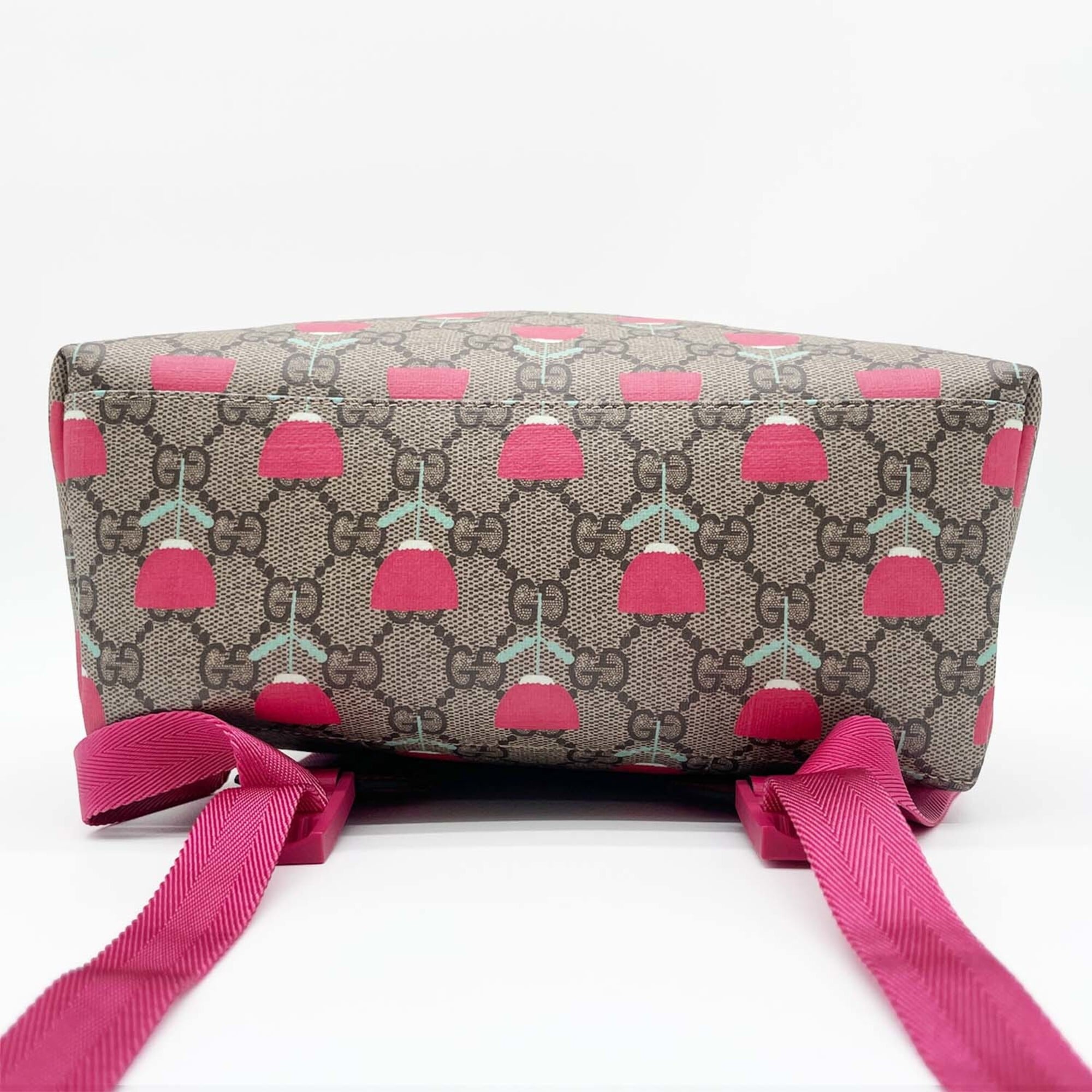 Gucci Brown Pink Gg Supreme Backpack (Pre-Owned)