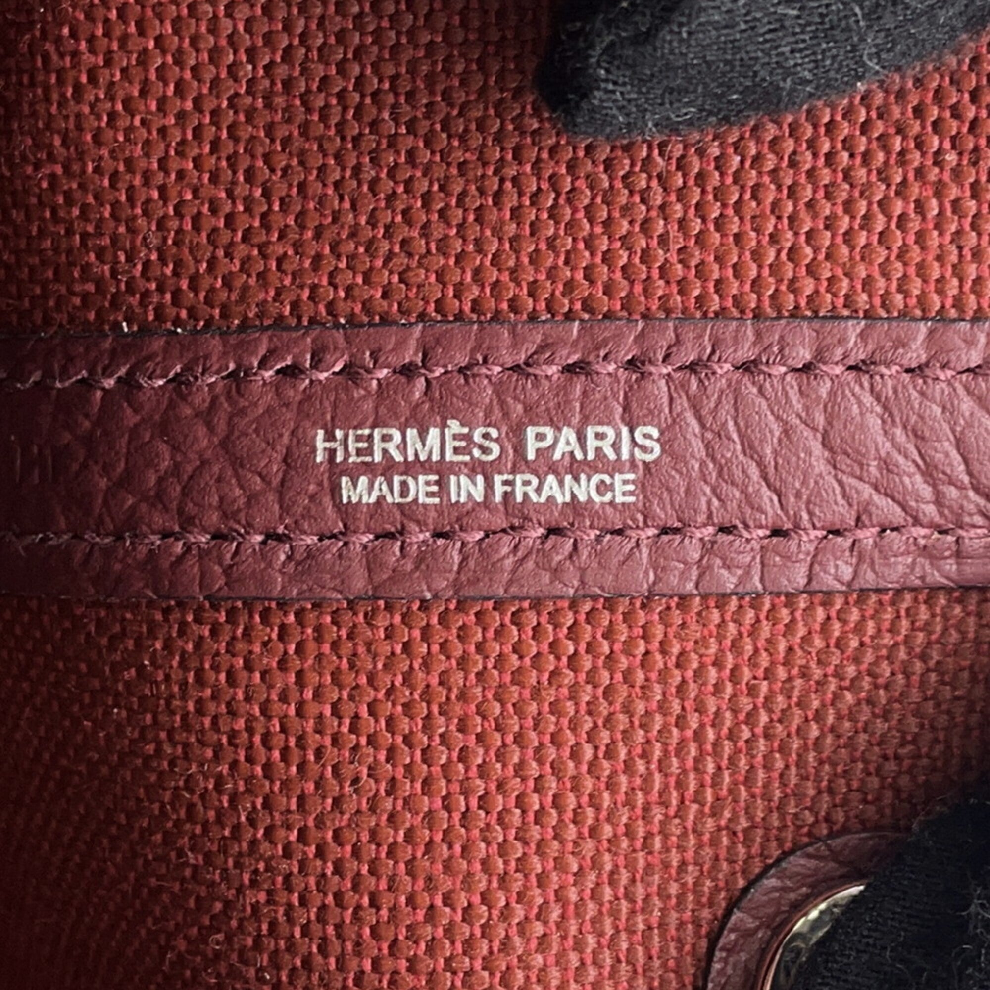 Hermes Rouge H Negonda Leather Handbag Tote Bag (Pre-Owned)