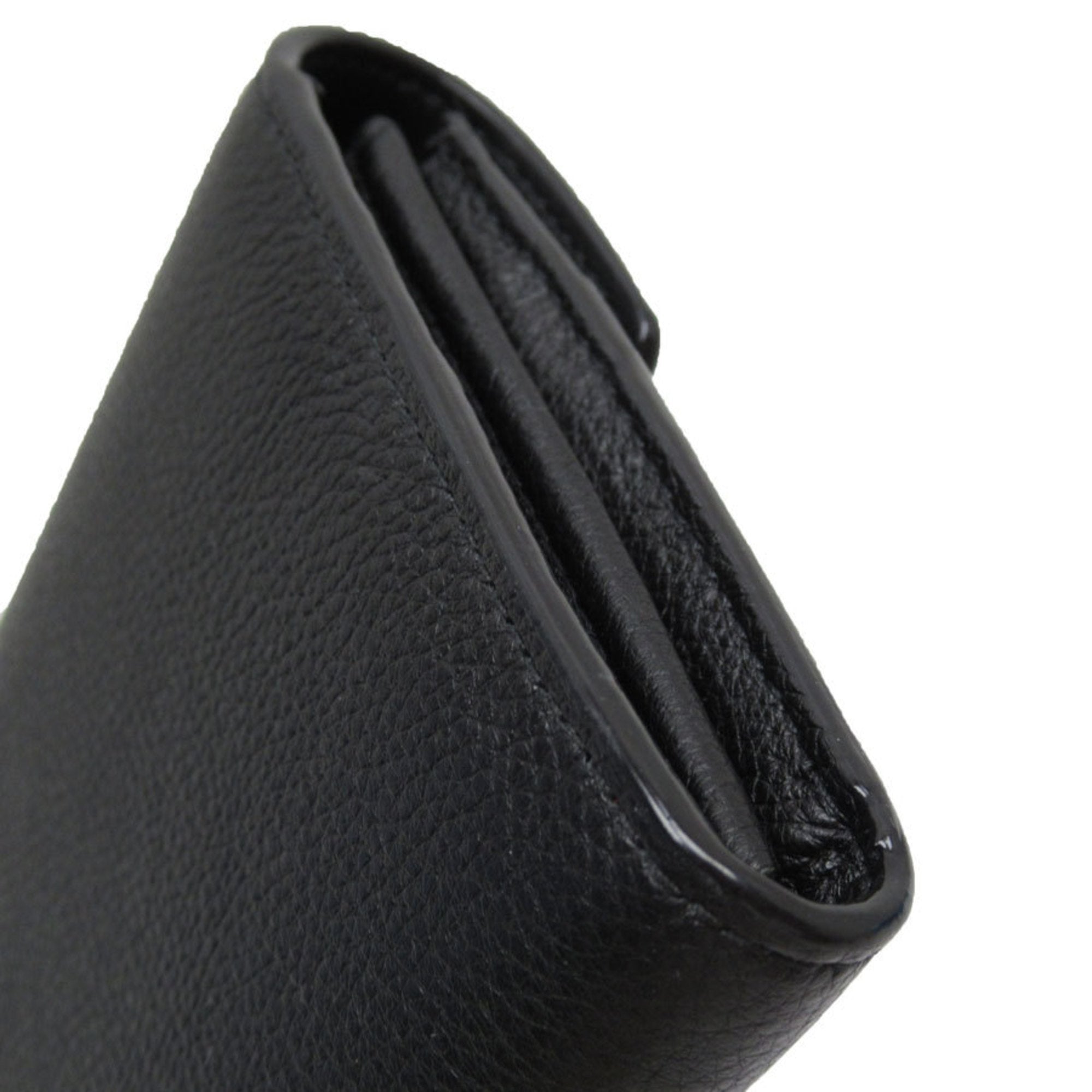 Bally Black Leather Long Wallet (Bi-Fold) (Pre-Owned)