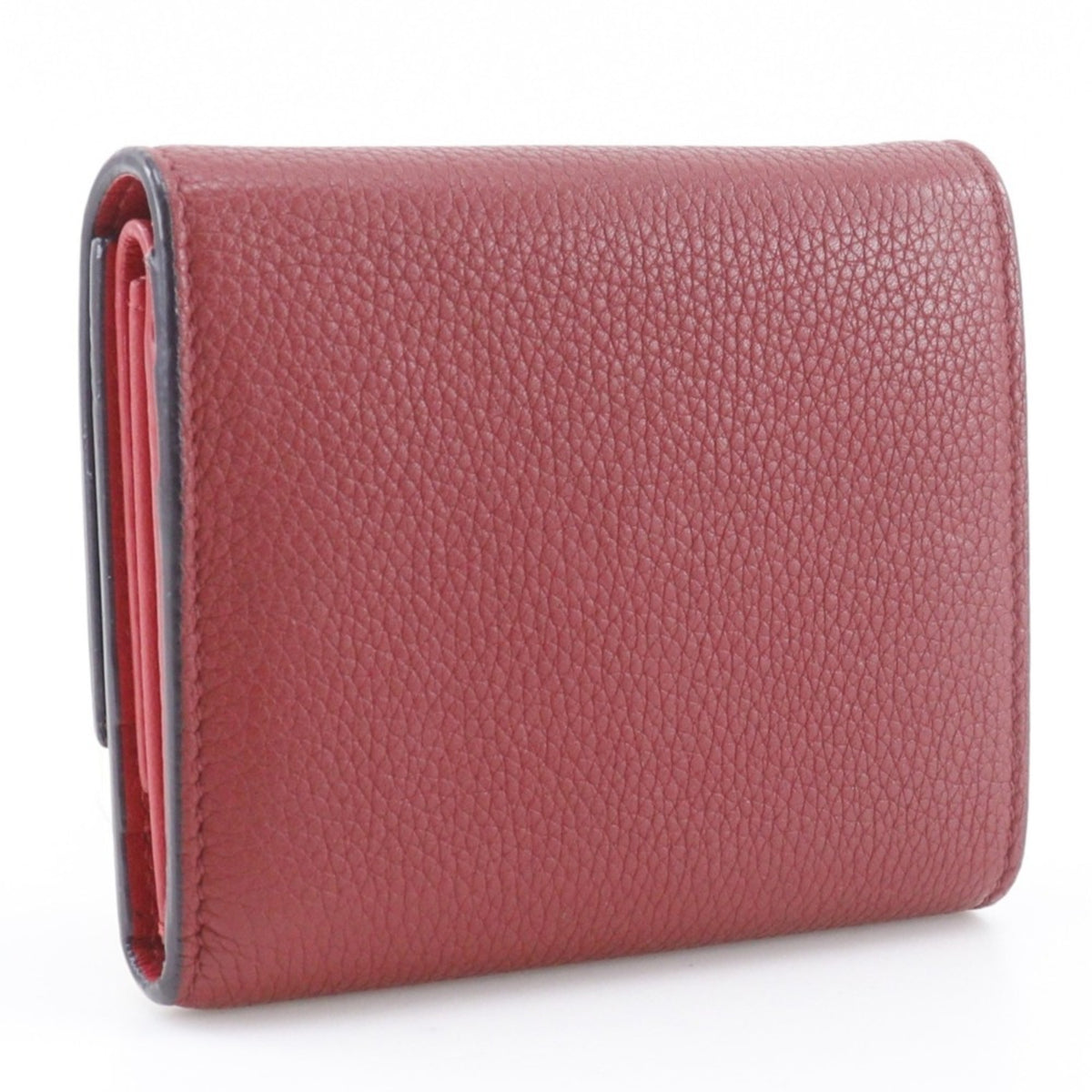 Celine Red Color Leather Wallet (Tri-Fold) (Pre-Owned)