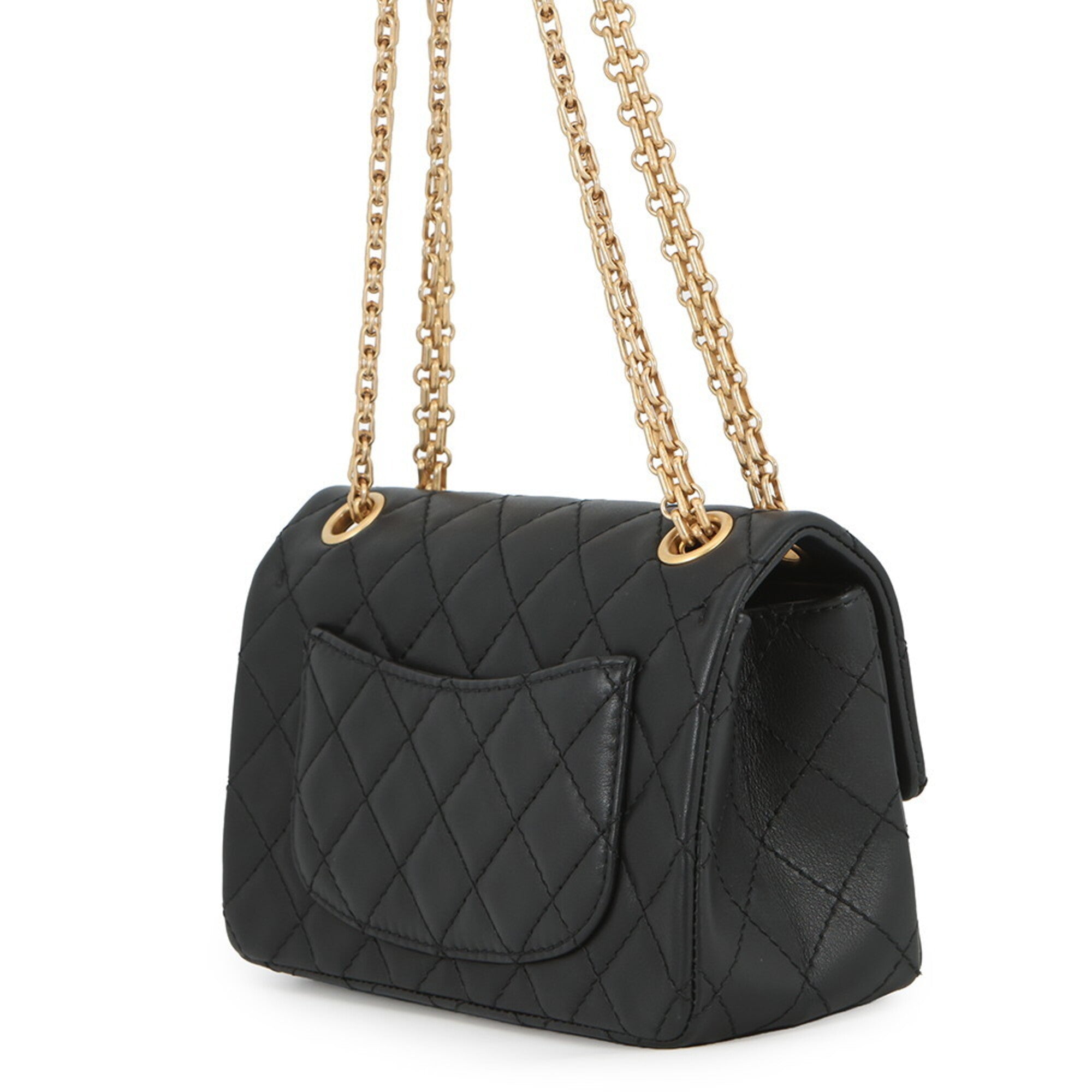 Chanel Black Leather Handbag Shoulder Bag (Pre-Owned)