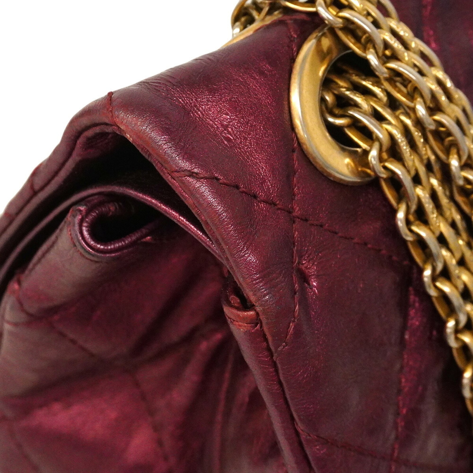 Chanel Bordeaux Leather Shoulder Bag (Pre-Owned)