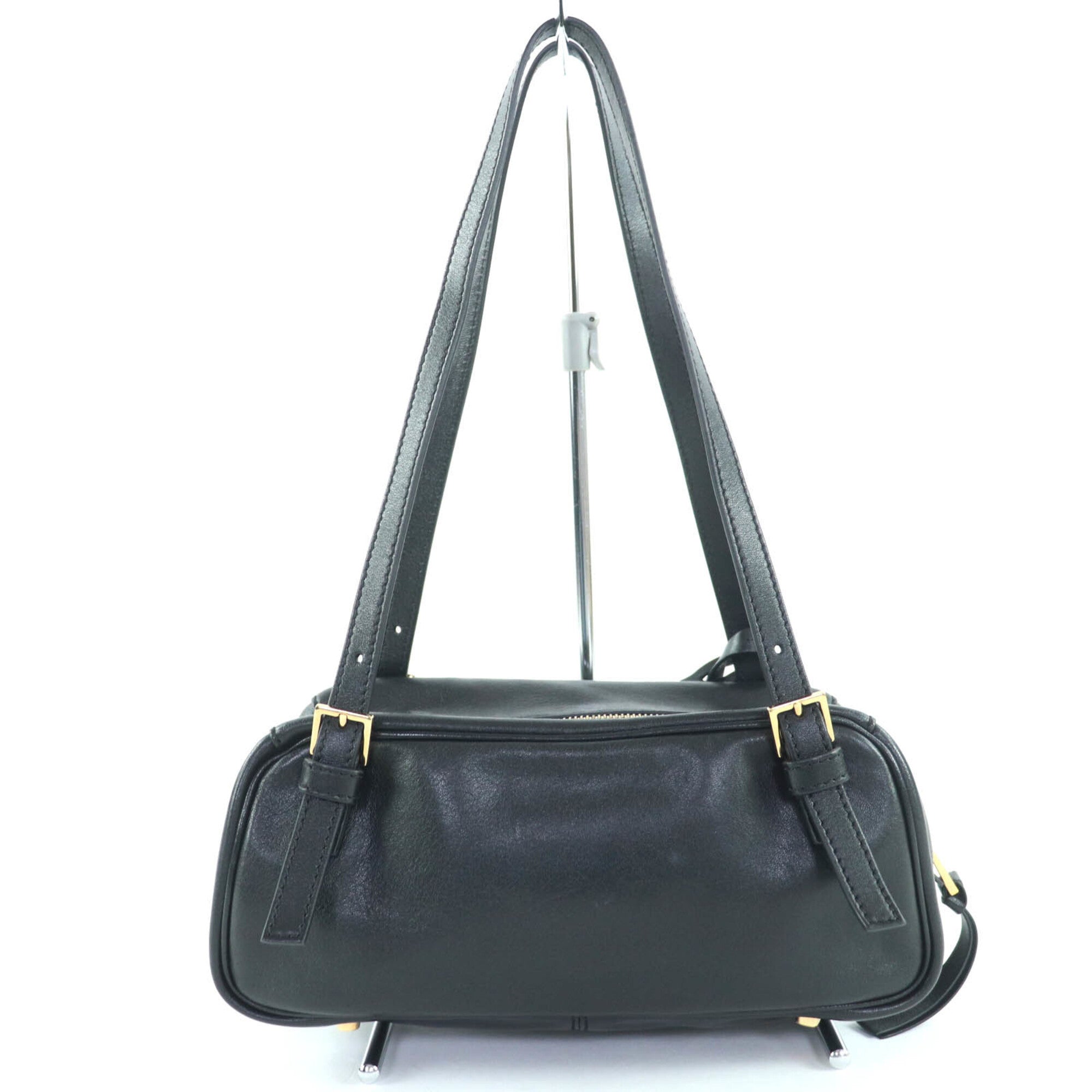 Versace Black Leather Handbag (Pre-Owned)