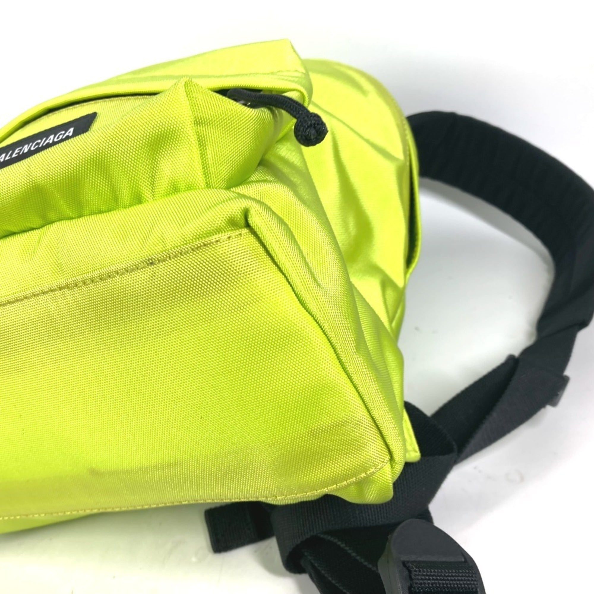 Balenciaga Black Yellow Nylon Canvas Backpack (Pre-Owned)