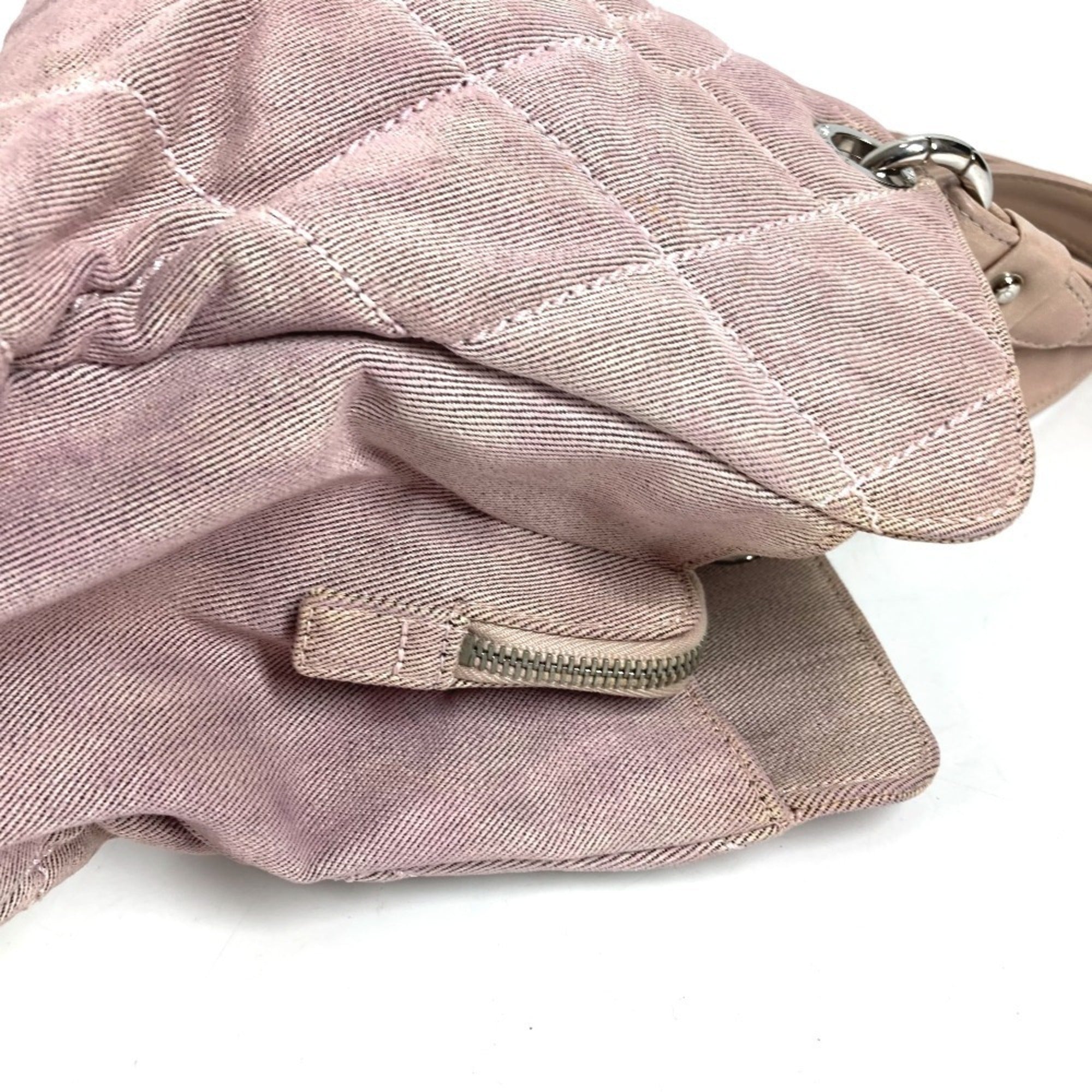 Chanel Pink Cotton Handbag Shoulder Bag (Pre-Owned)