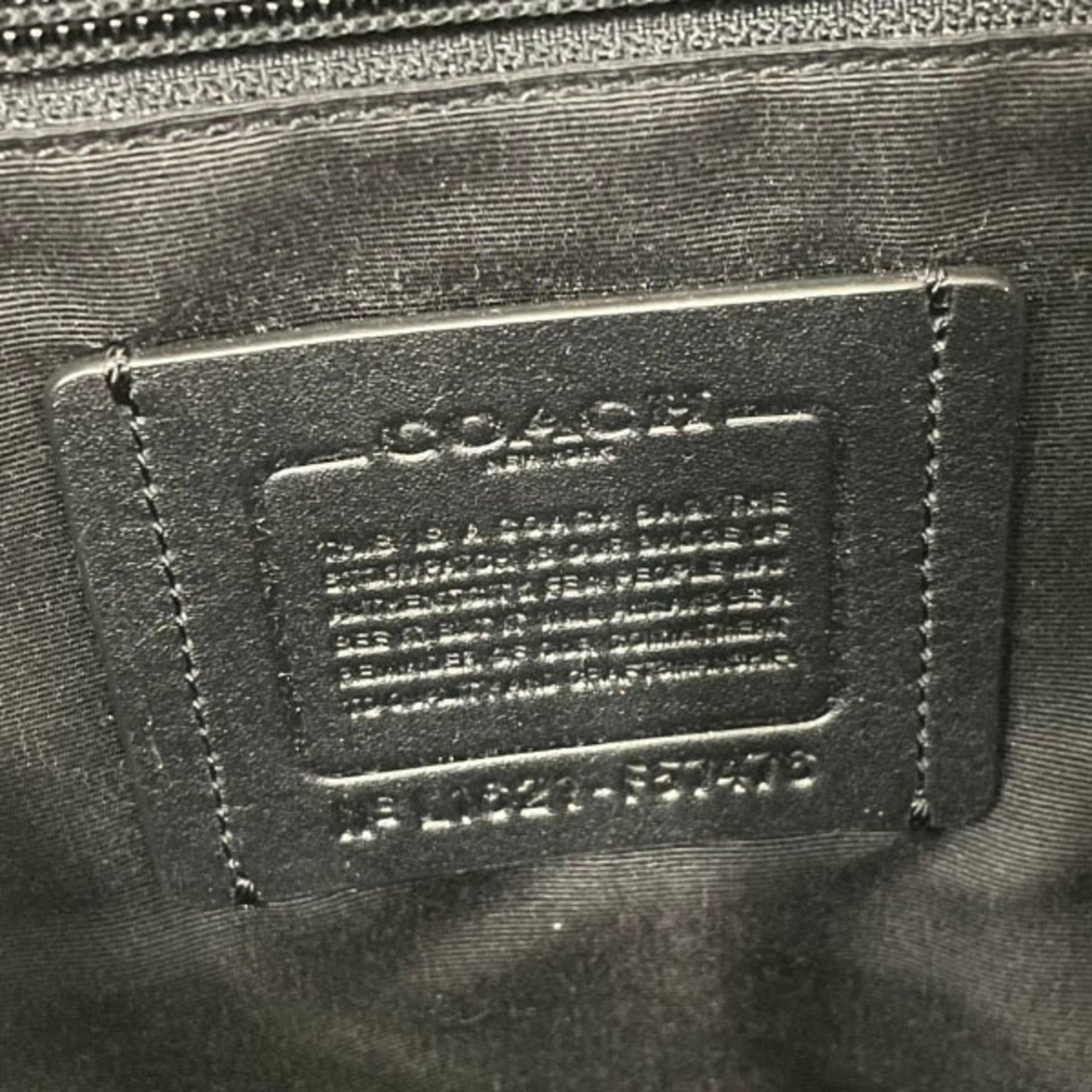 Coach Black White Nylon Leather Backpack (Pre-Owned)