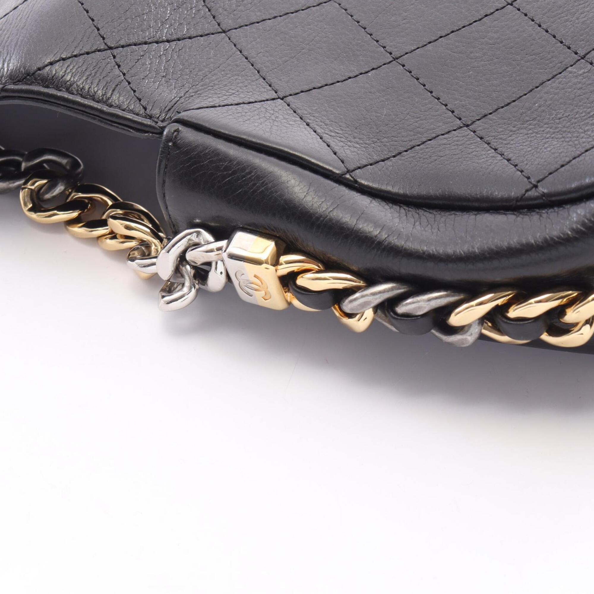 Chanel Black Leather Handbag Shoulder Bag (Pre-Owned)