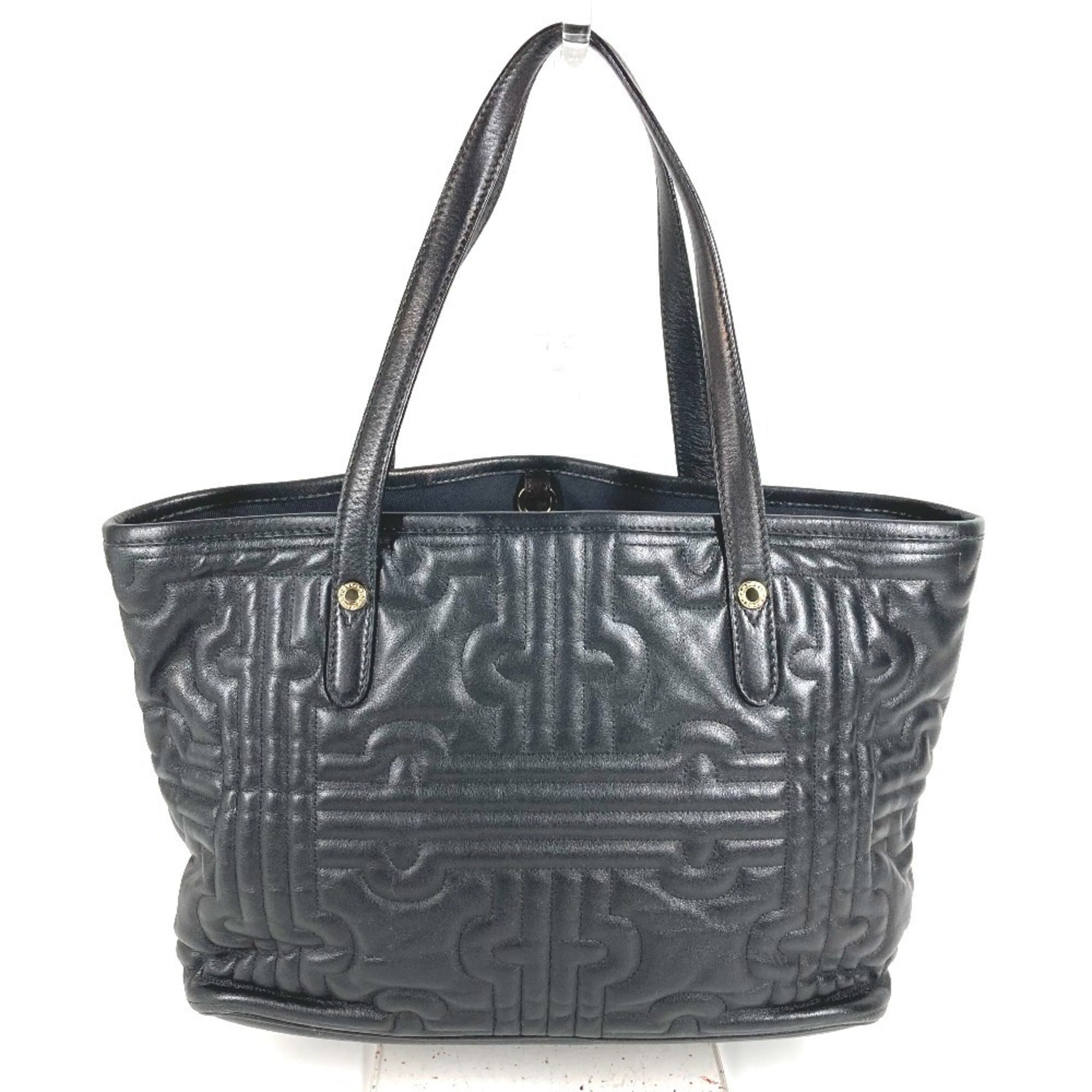 Bvlgari Black Leather Handbag Shoulder Bag (Pre-Owned)