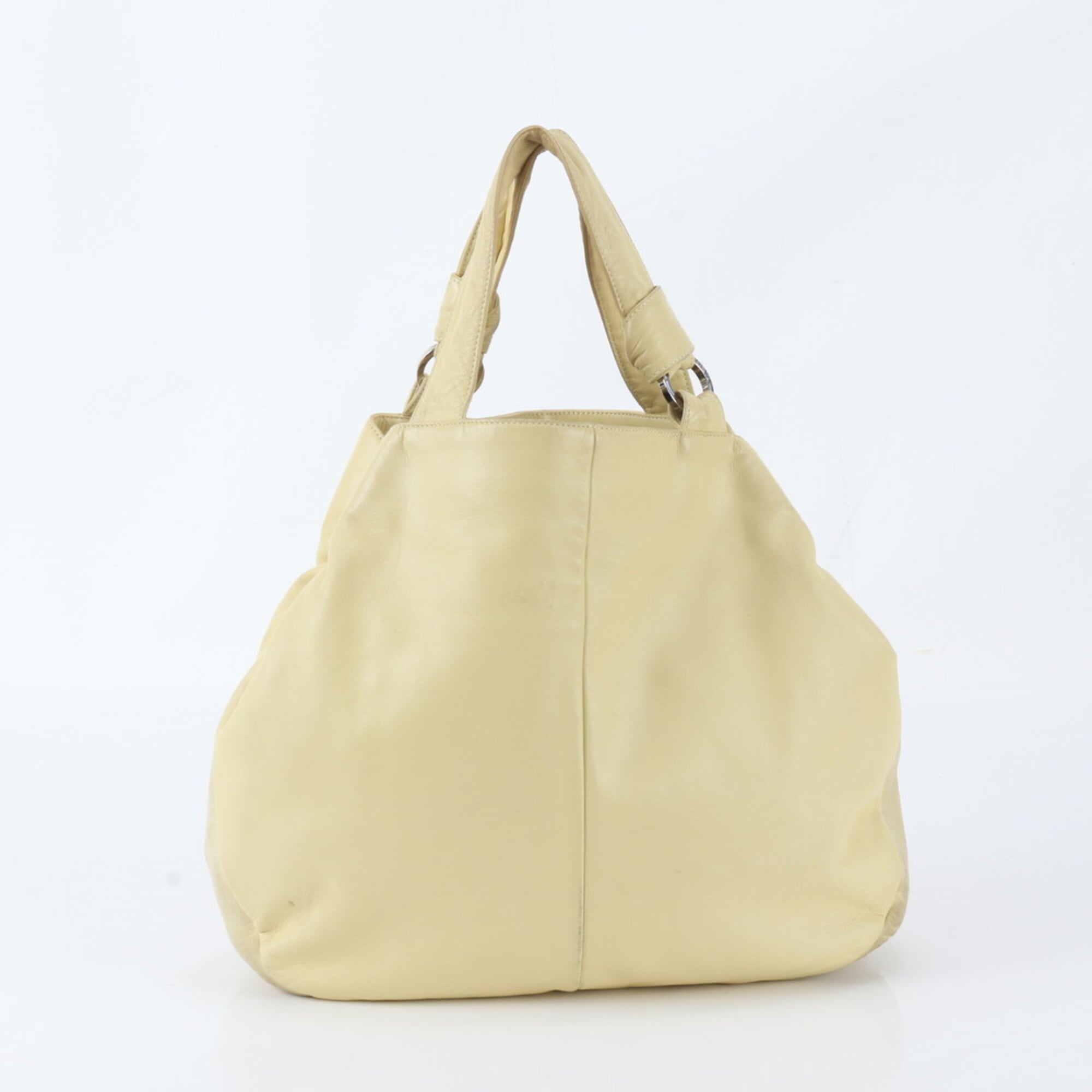 Loewe Cream Yellow Leather Handbag Tote Bag (Pre-Owned)
