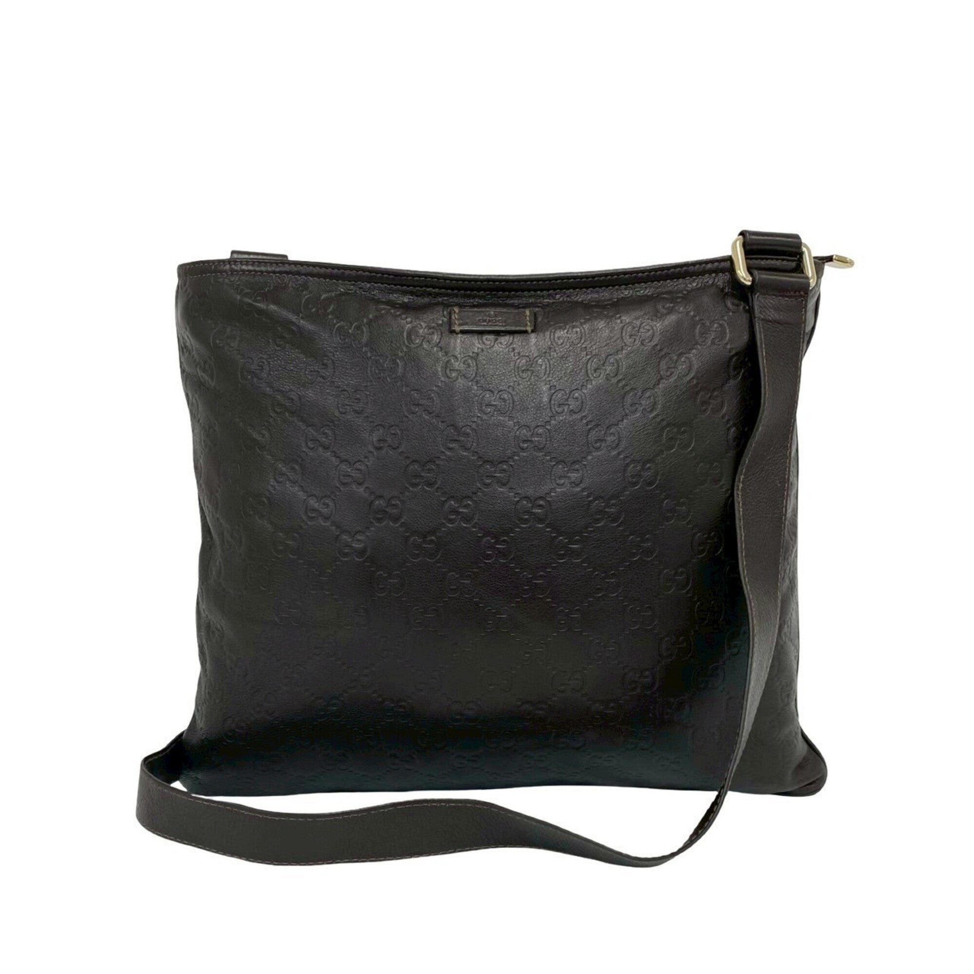 Gucci Brown Leather Pochette Shoulder Bag (Pre-Owned)