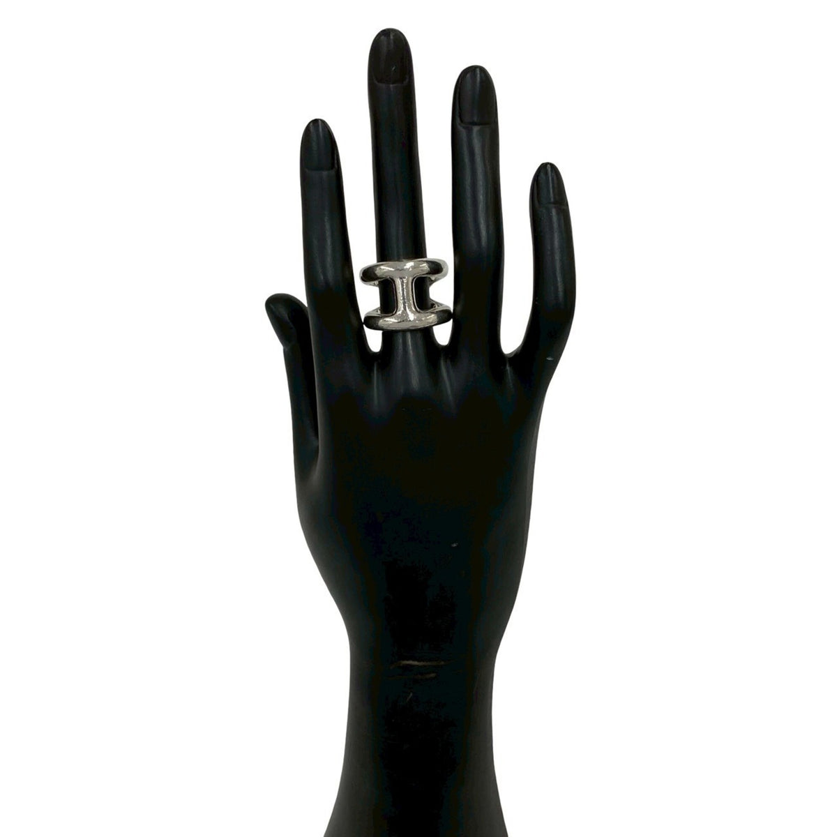 Hermes Silver Silver 925 Band Ring (Pre-Owned)