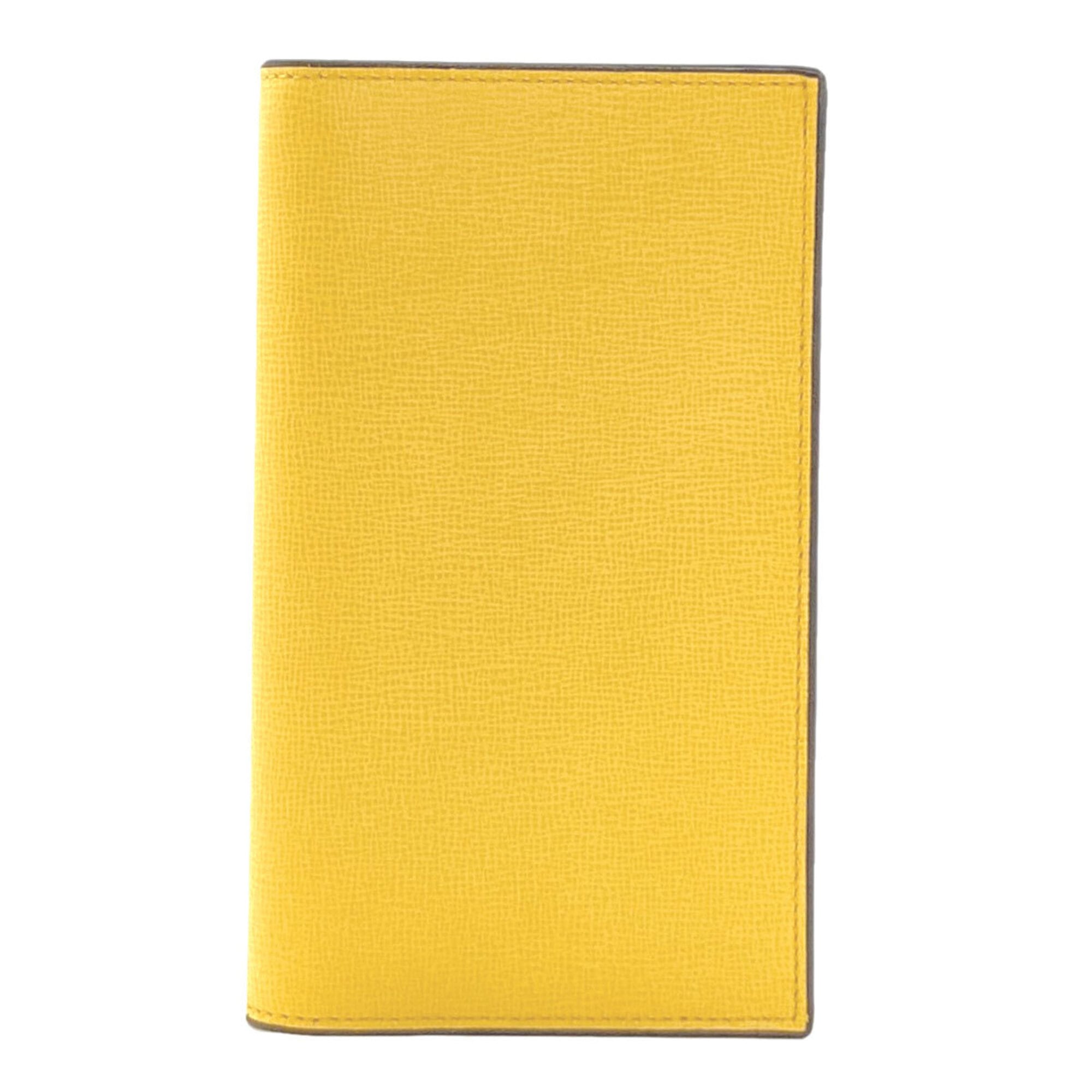 Valextra Yellow Leather Long Wallet (Bi-Fold) (Pre-Owned)