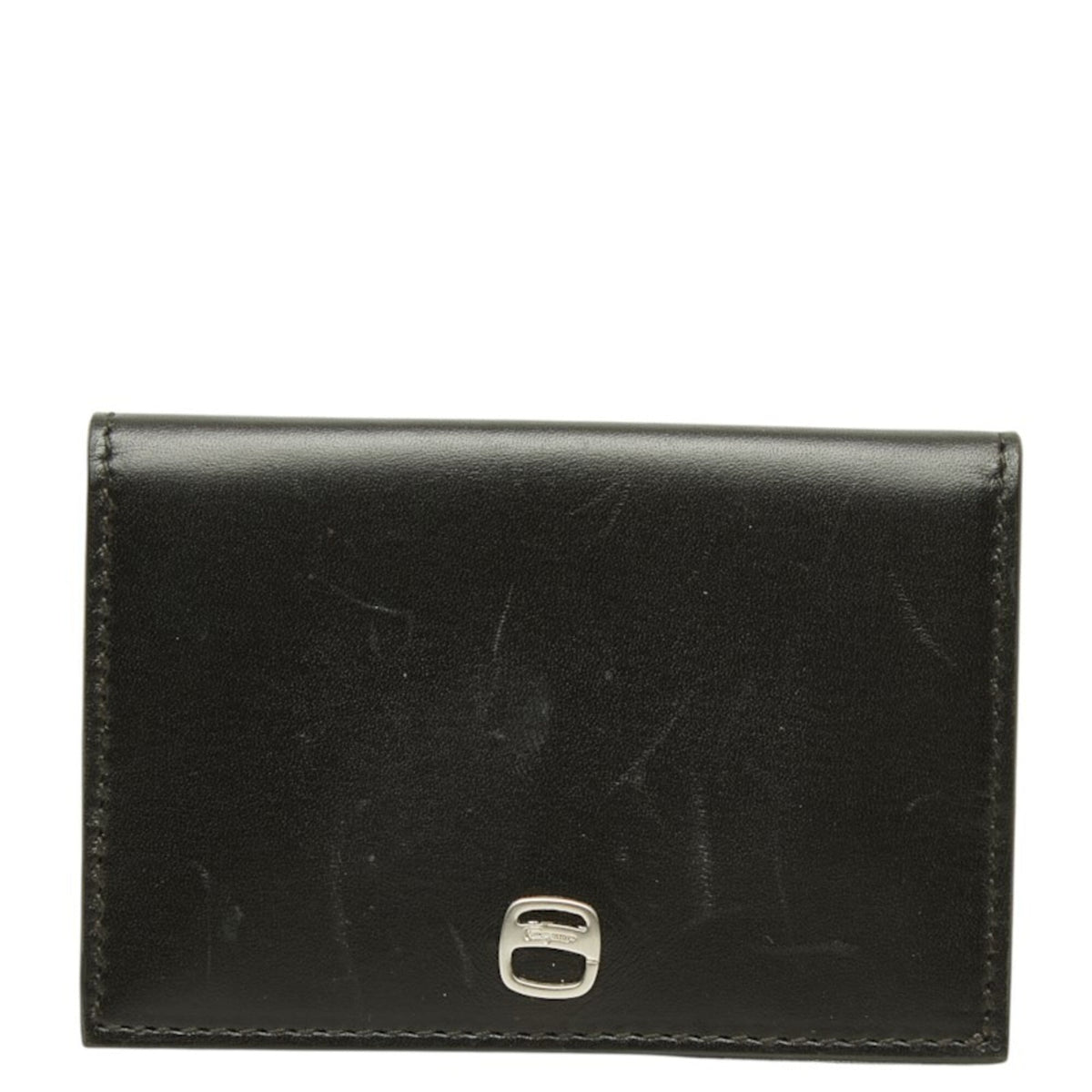 Salvatore Ferragamo Black Leather Coin Purse/Coin Case (Pre-Owned)
