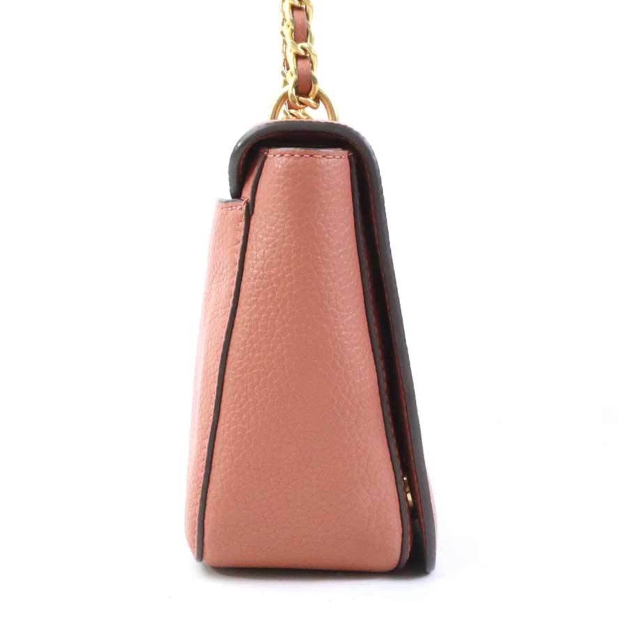 Tory Burch Coral Orange Leather Shoulder Bag (Pre-Owned)
