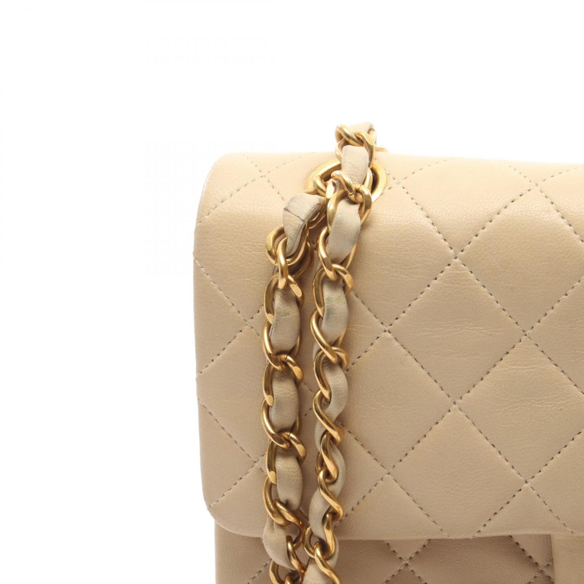 Chanel Beige Leather Handbag Shoulder Bag (Pre-Owned)