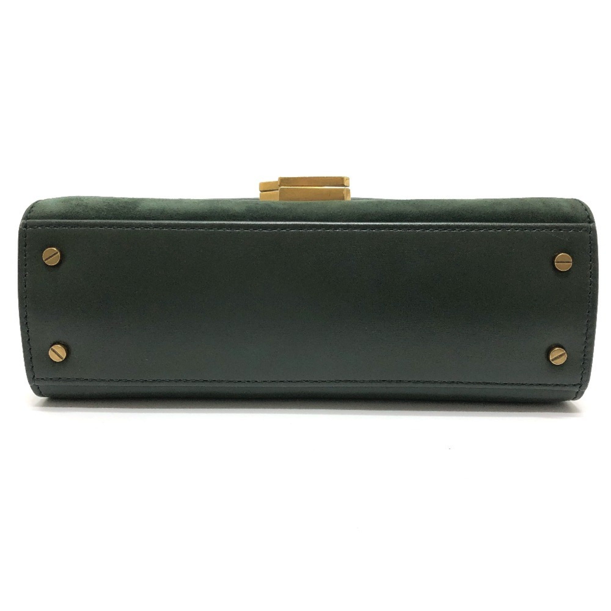Yves Saint Laurent Green Leather Suede Handbag (Pre-Owned)