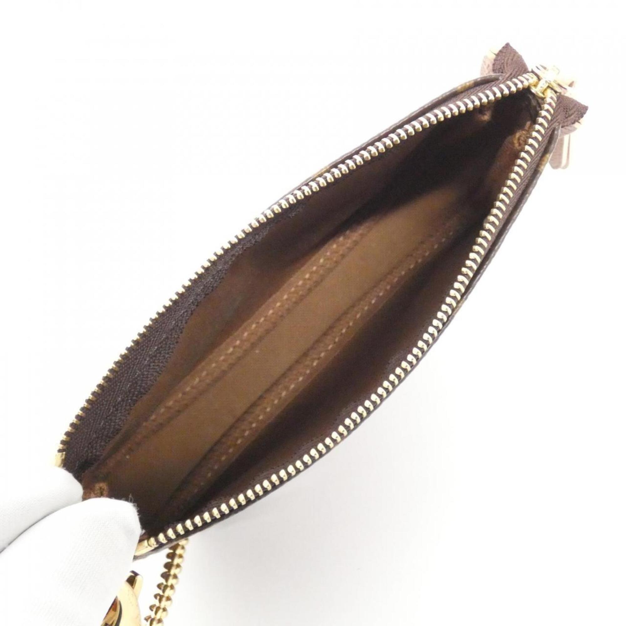 Louis Vuitton Marron Coated Canvas Pochette Pouch (Pre-Owned)