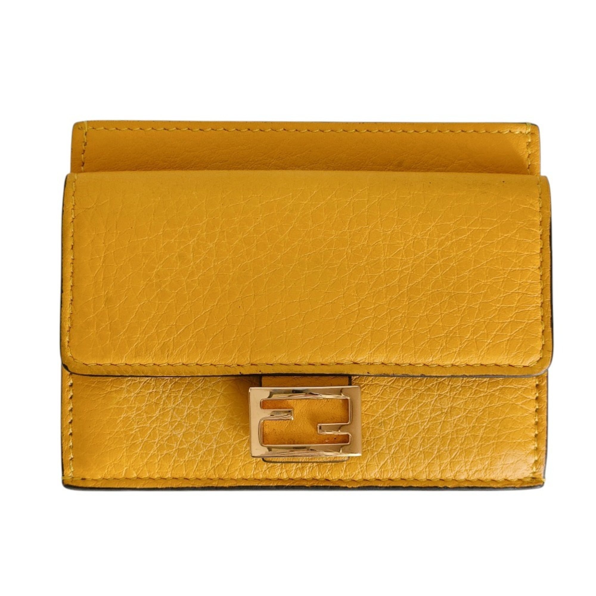 Fendi Yellow Leather Wallet (Bi-Fold) (Pre-Owned)