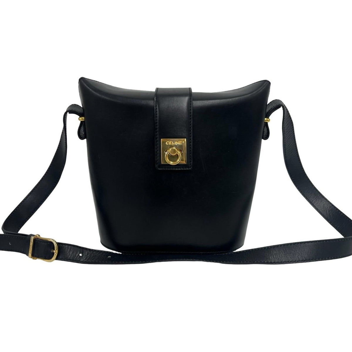 Celine Black Leather Pochette Shoulder Bag (Pre-Owned)
