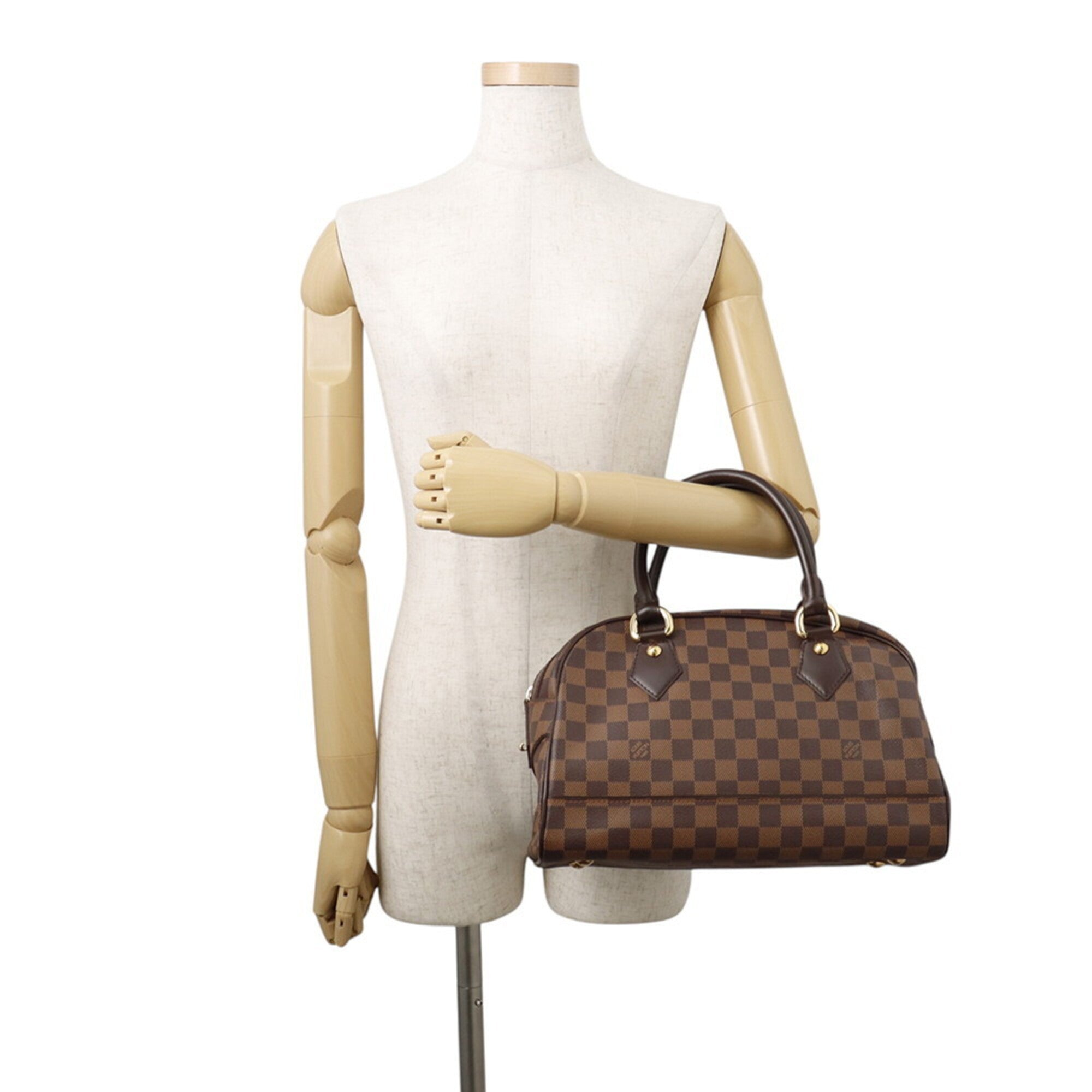 Louis Vuitton Red Color Damier Canvas Handbag (Pre-Owned)