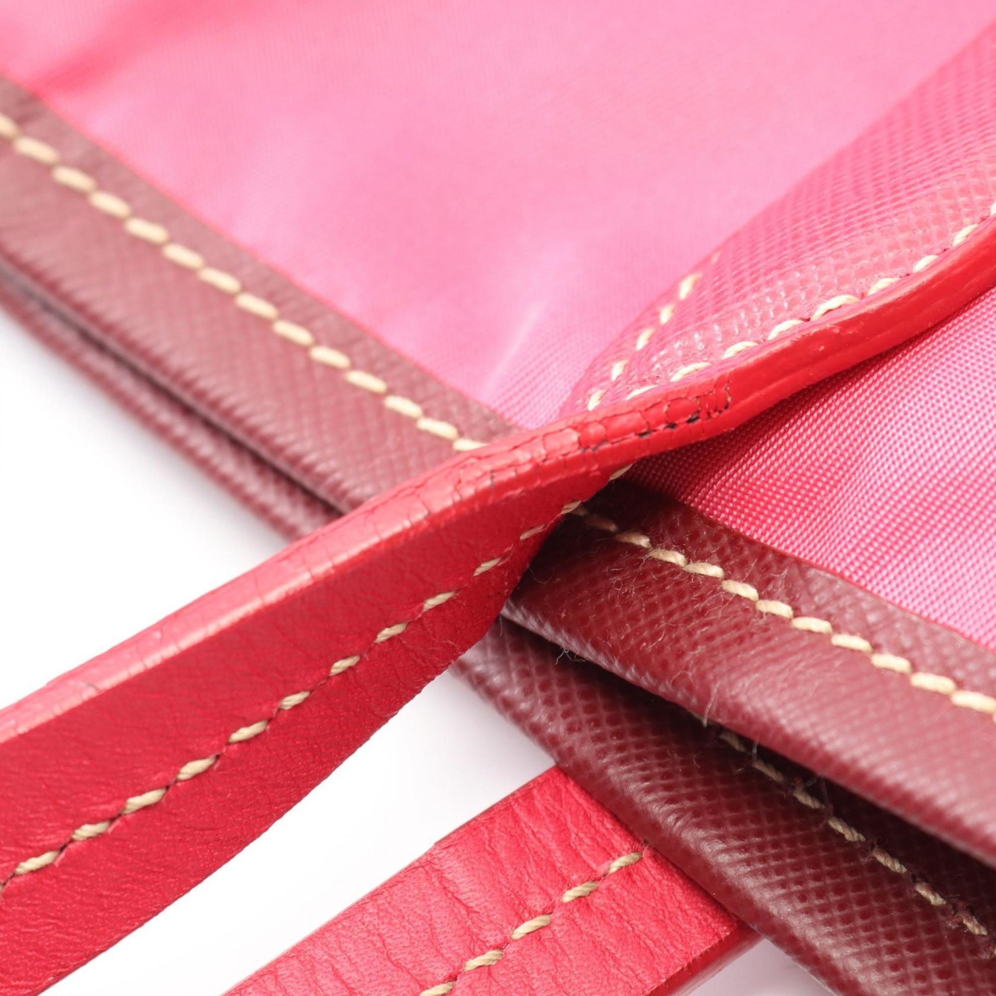 Prada Pink Nylon Leather Tote Bag (Pre-Owned)