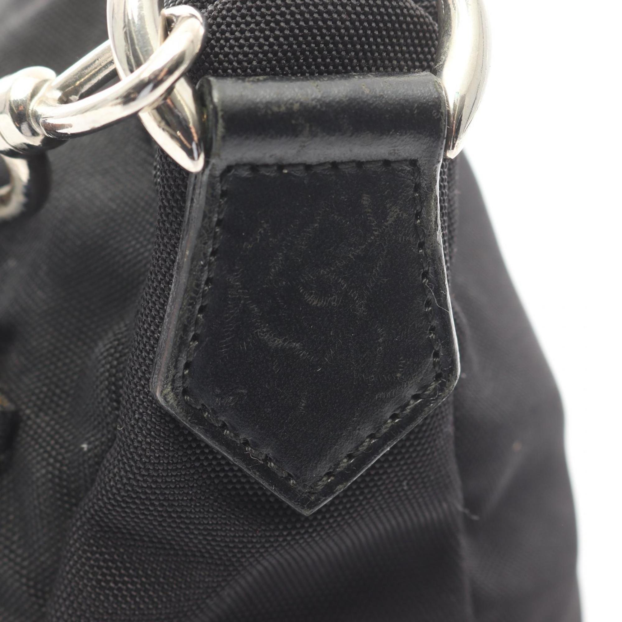 Gucci Black Canvas Leather Handbag Shoulder Bag (Pre-Owned)