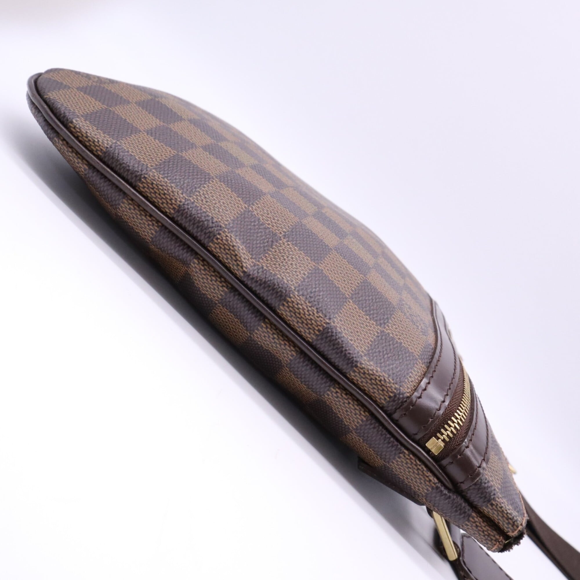 Louis Vuitton Beige Brown Coated Canvas Leather Pochette Shoulder Bag (Pre-Owned)