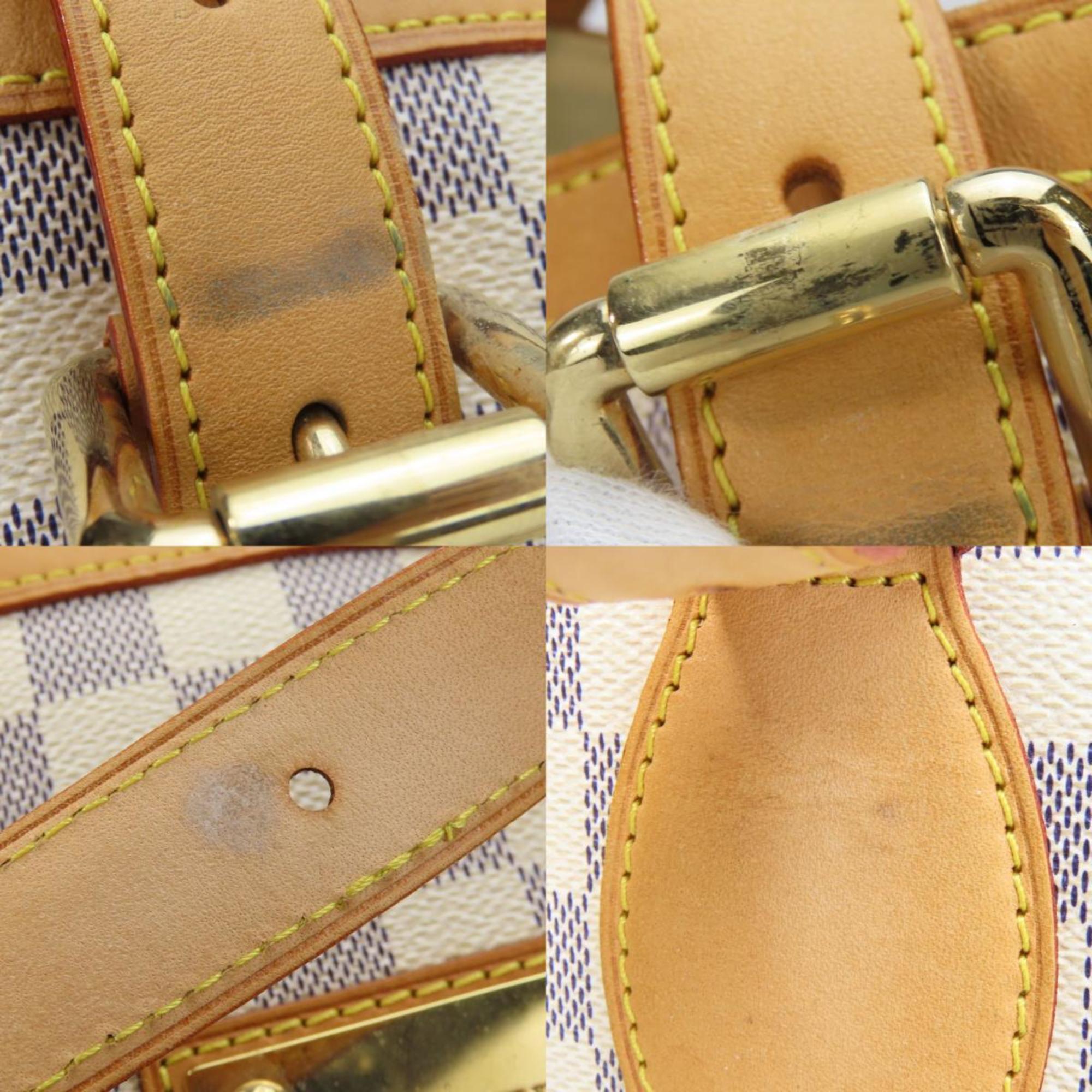 Louis Vuitton White Damier Azur Leather Tote Bag (Pre-Owned)