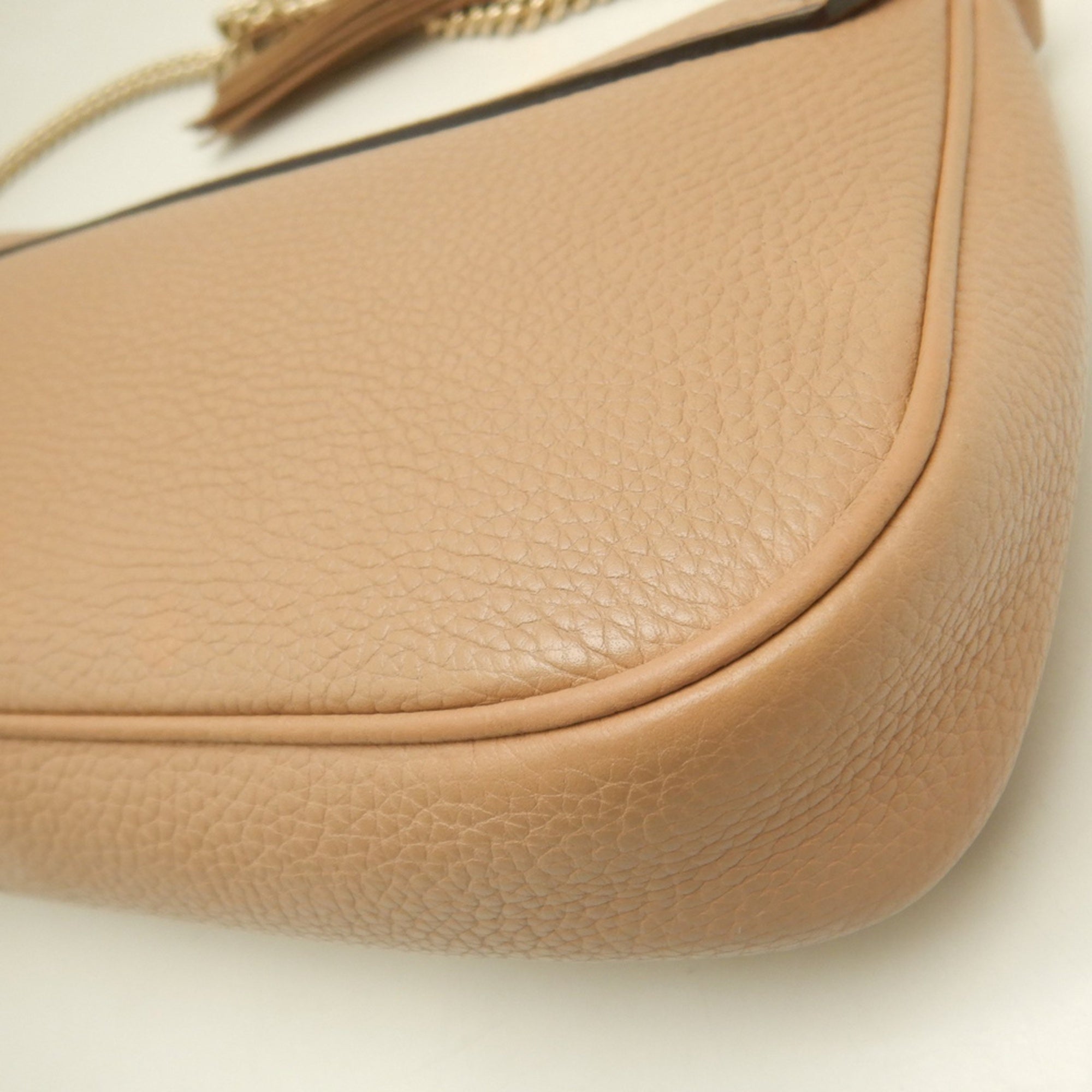 Gucci Pink Beige Leather Shoulder Bag (Pre-Owned)