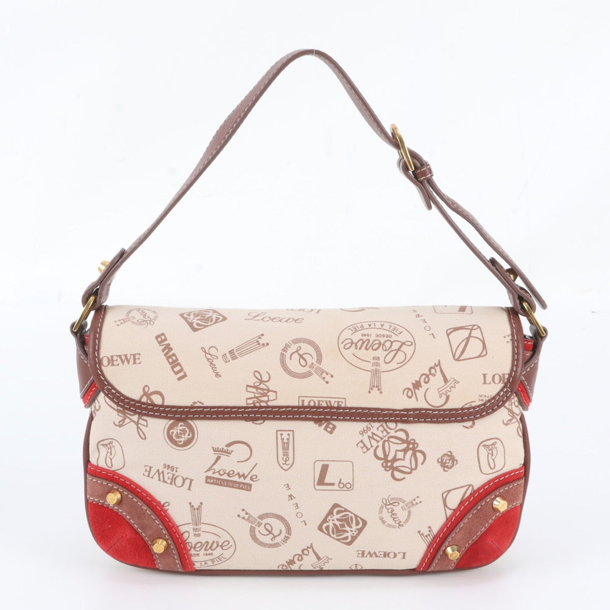 Loewe Multi-Color Leather Canvas Handbag Shoulder Bag Tote Bag (Pre-Owned)