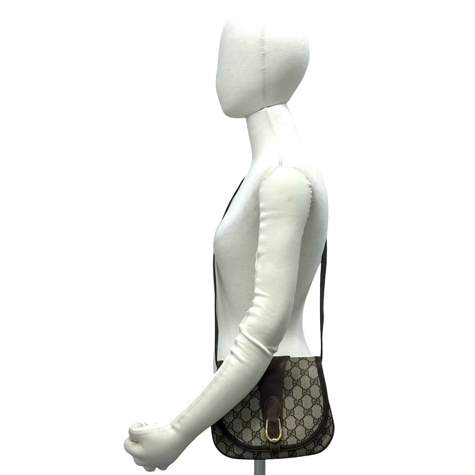 Gucci Brown Leather Pvc Pochette Shoulder Bag (Pre-Owned)