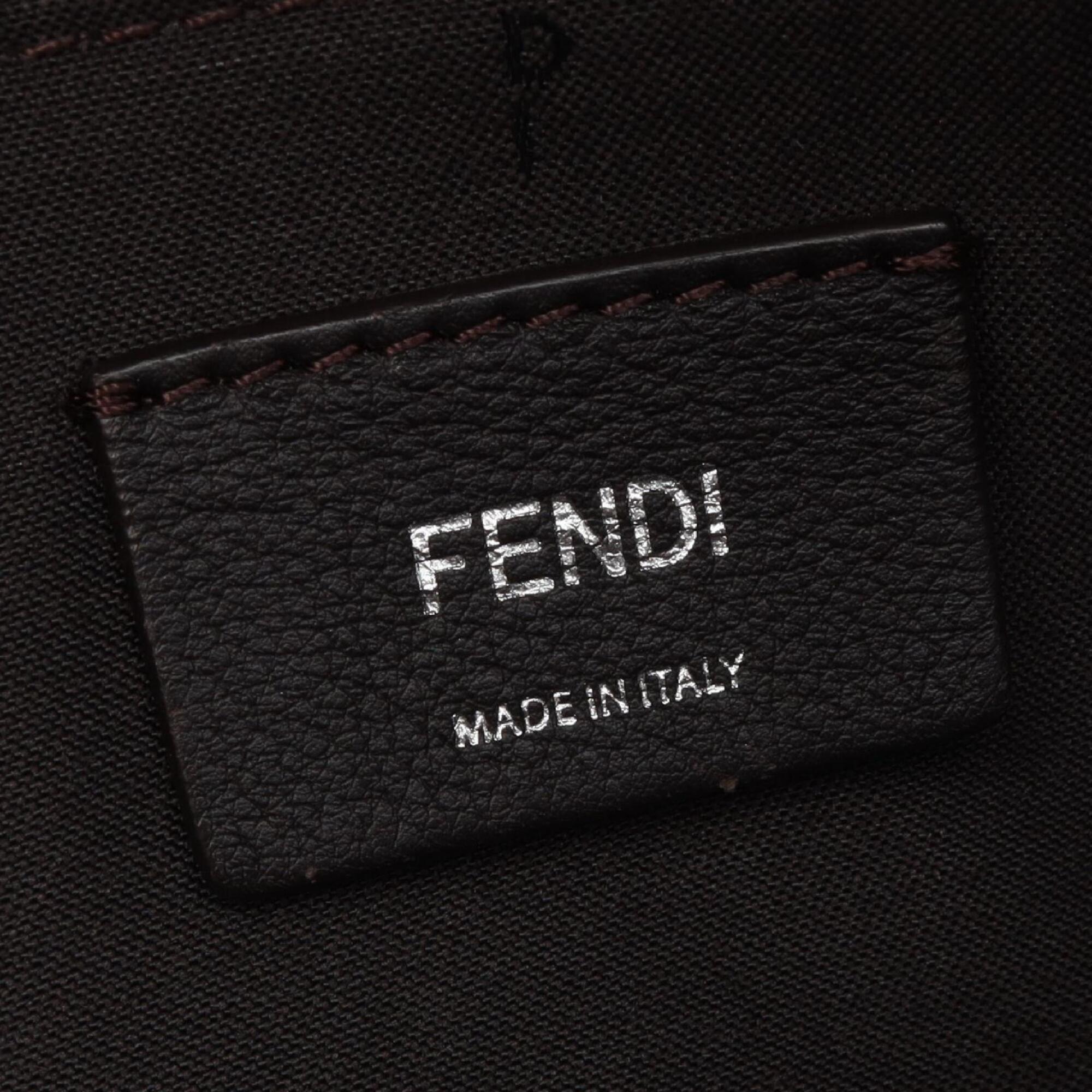 Fendi Black Gray Leather Handbag (Pre-Owned)