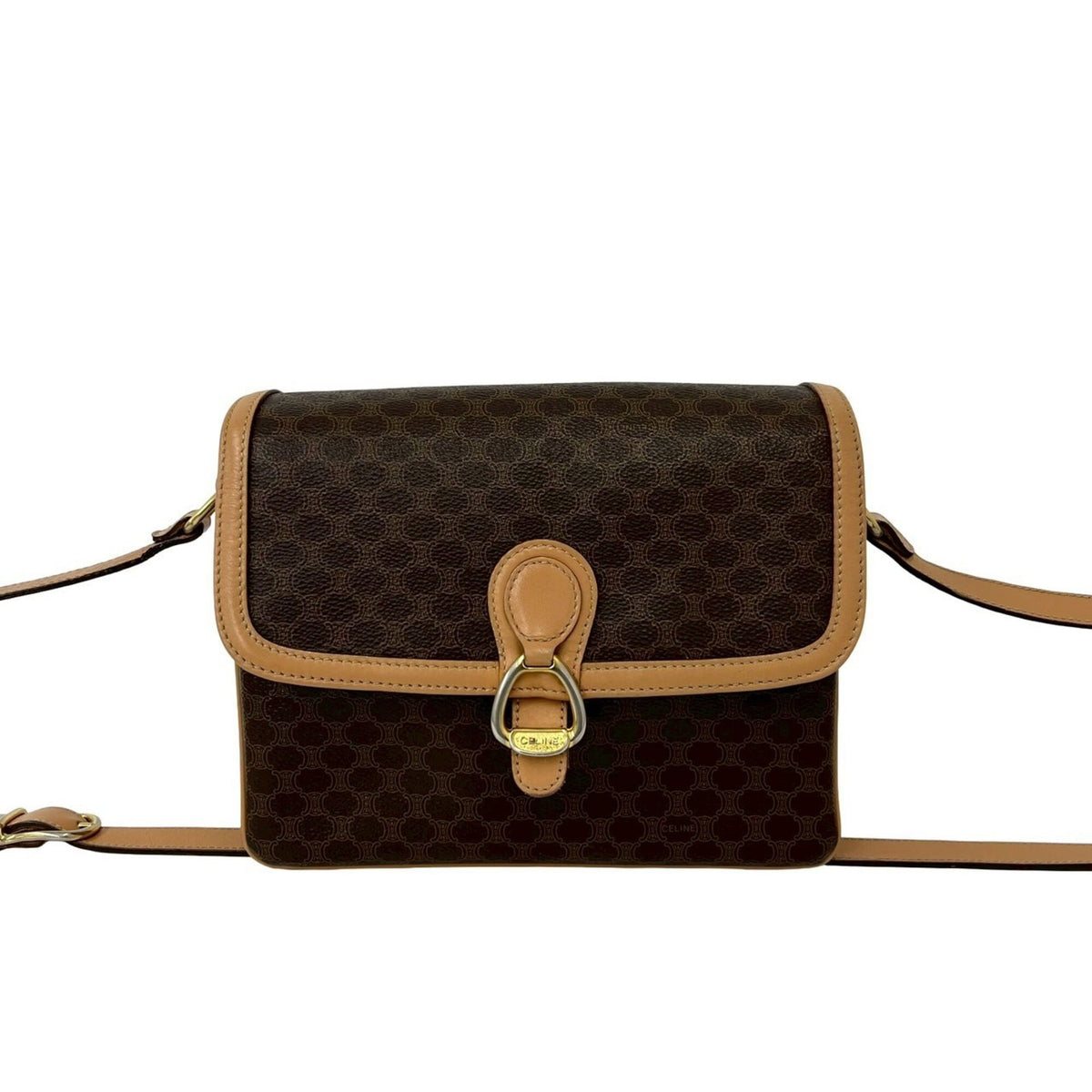 Celine Brown Leather Pvc Shoulder Bag (Pre-Owned)