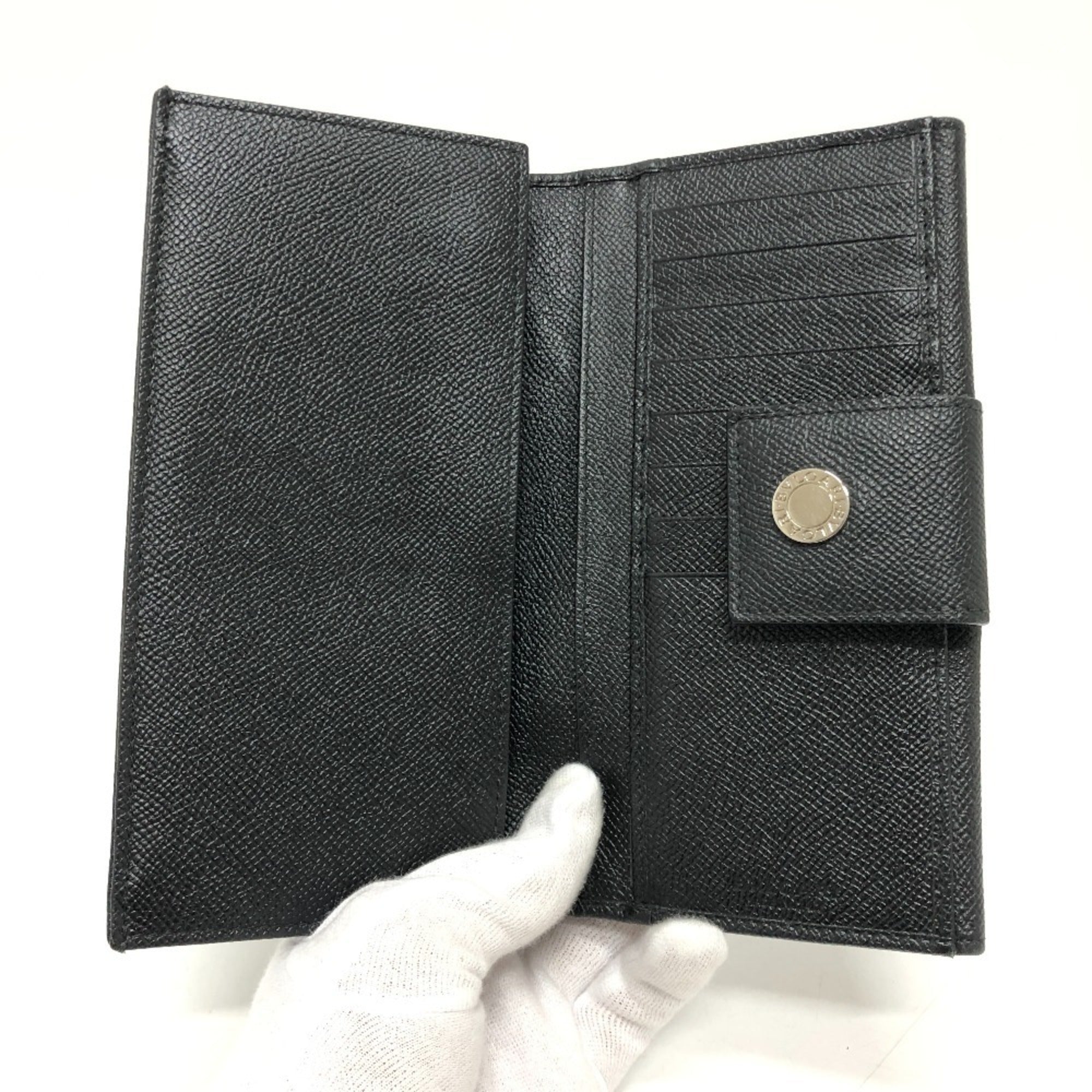 Bvlgari Black Leather Long Wallet (Bi-Fold) (Pre-Owned)