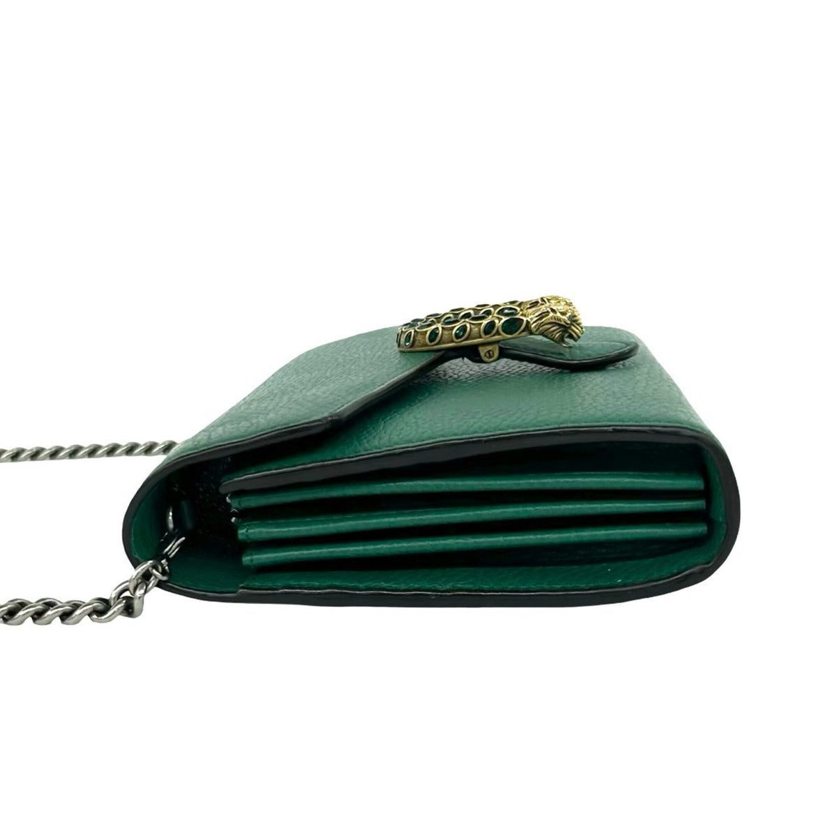Gucci Green Leather Pochette Shoulder Bag (Pre-Owned)