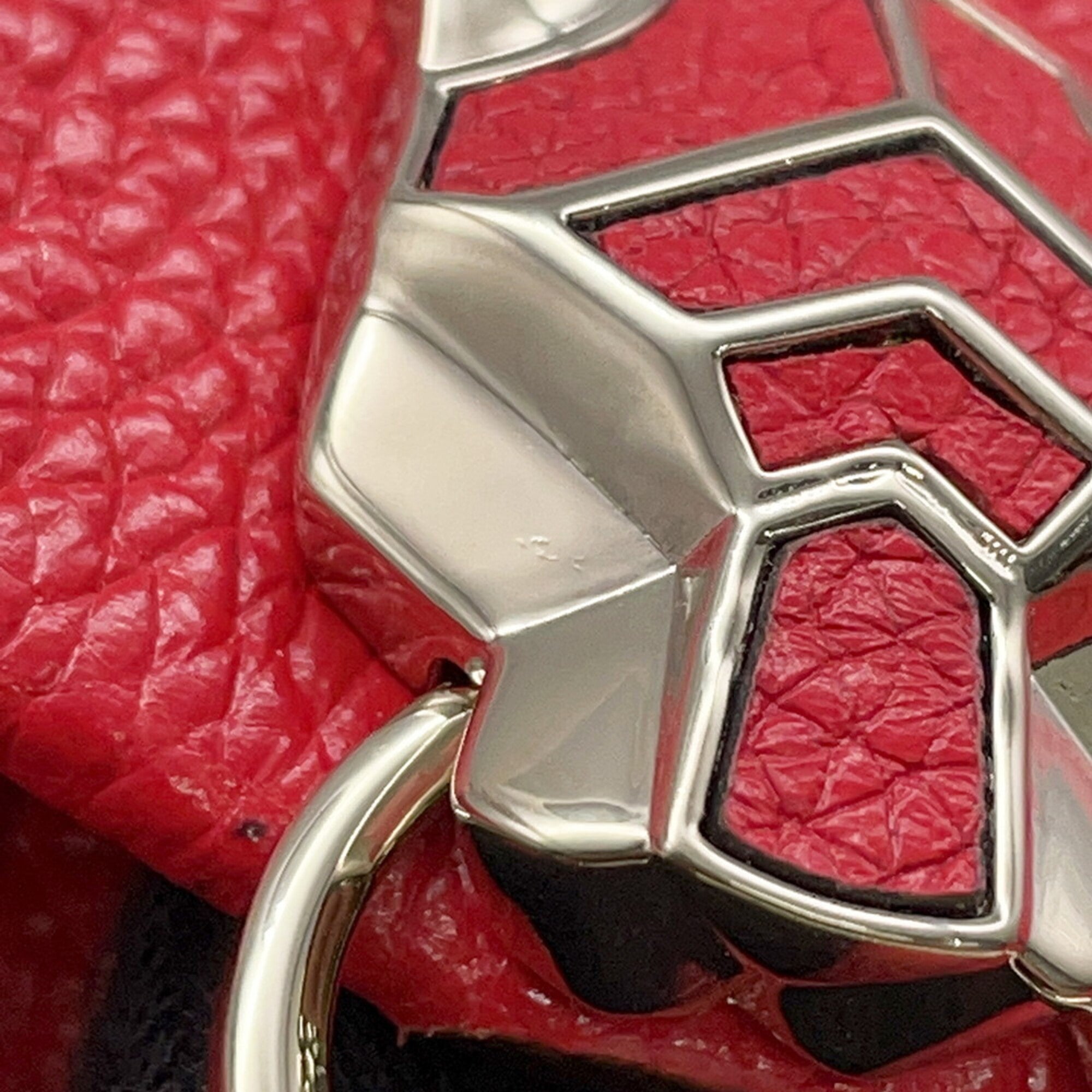 Cartier Red Color Leather Handbag Shoulder Bag (Pre-Owned)