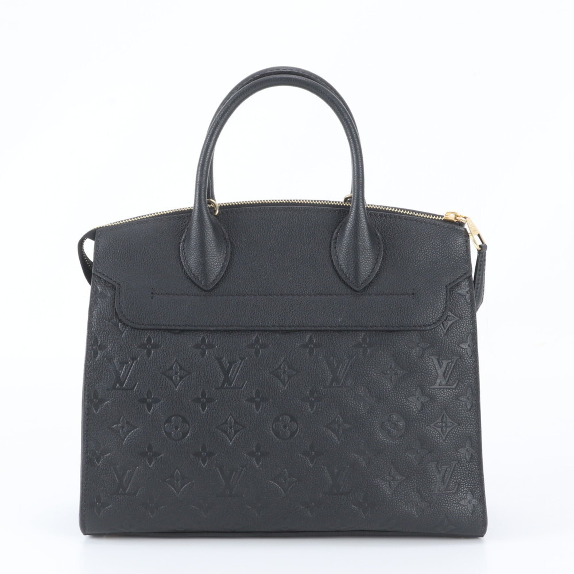 Louis Vuitton Noir Leather Handbag Tote Bag (Pre-Owned)