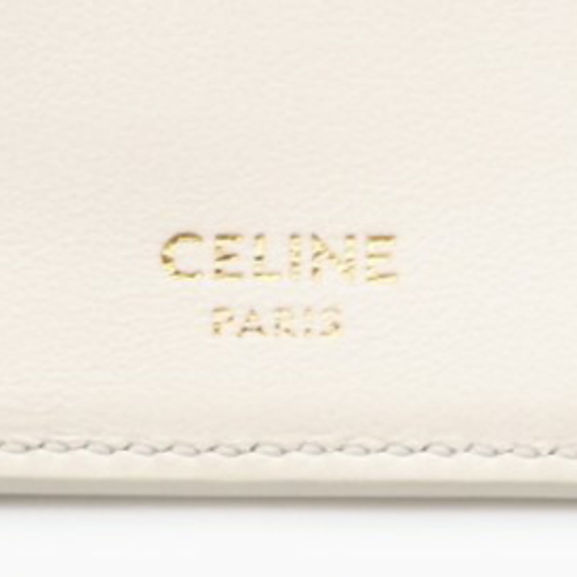 Celine White Satin Wallet (Tri-Fold) (Pre-Owned)