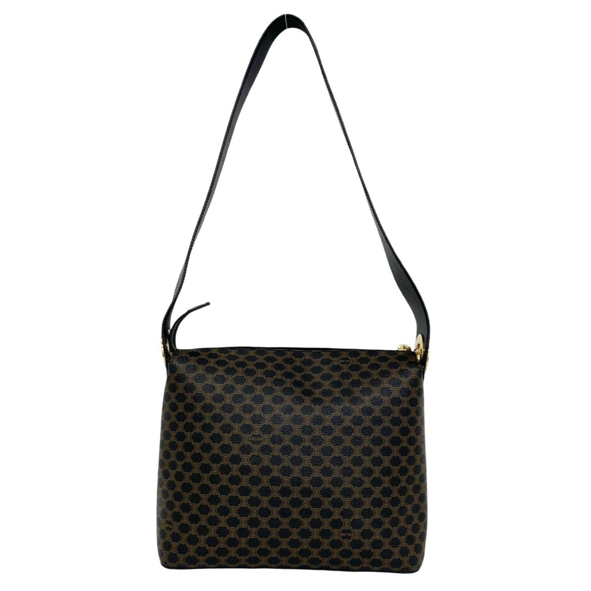 Celine Black Brown Leather Pvc Shoulder Bag (Pre-Owned)