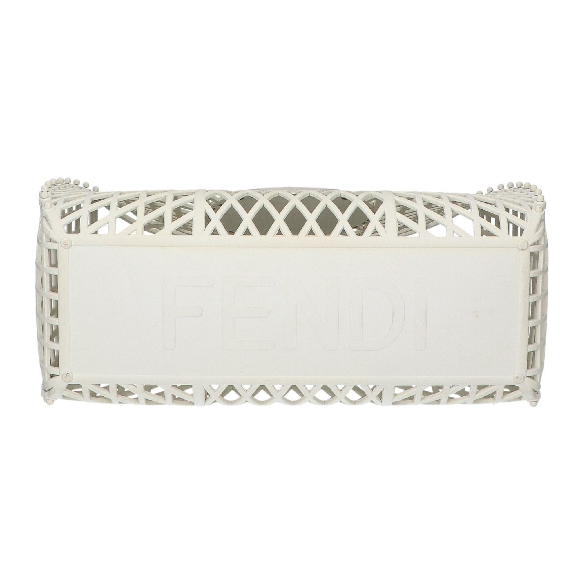 Fendi White Plastic Basket Handbag (Pre-Owned)