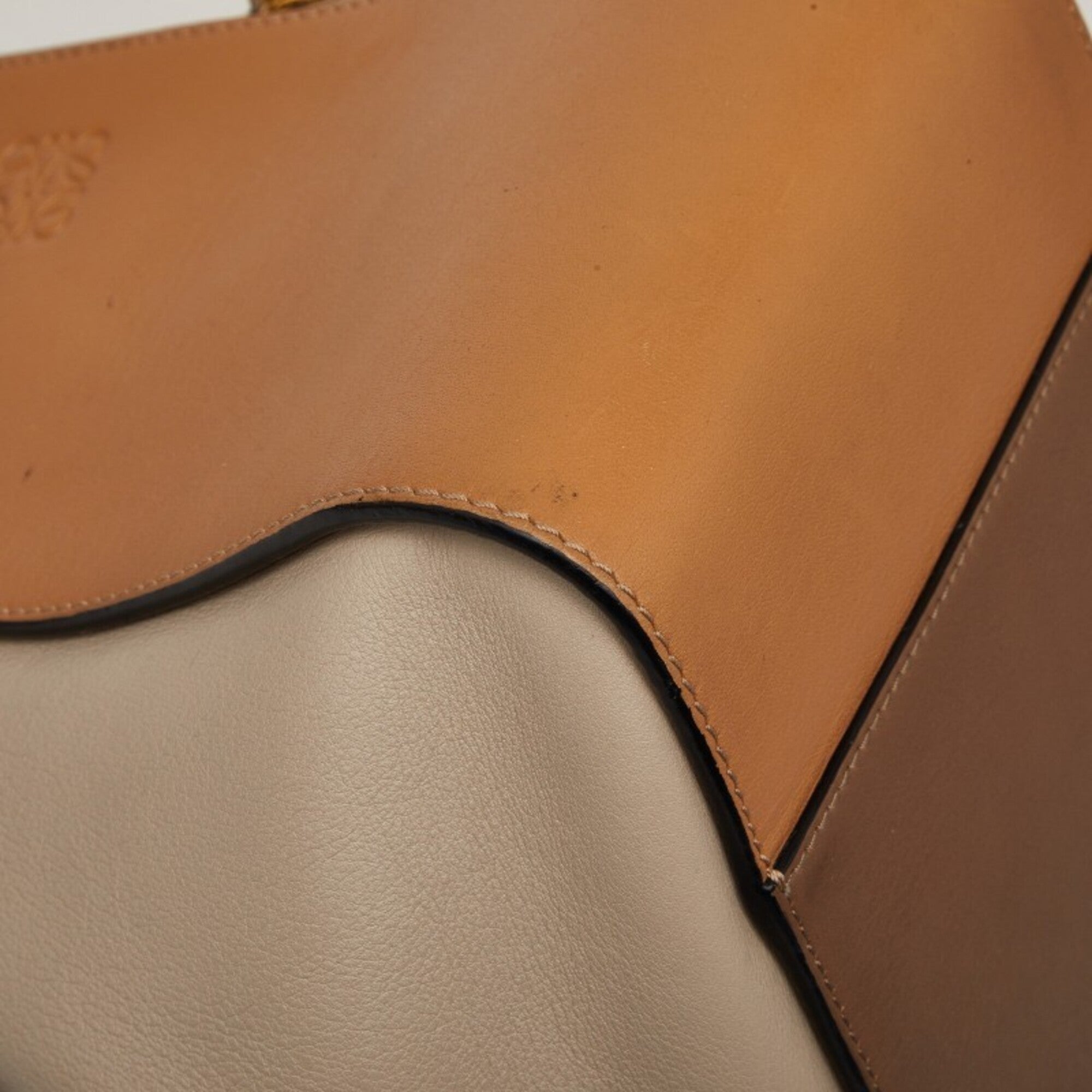 Loewe Beige Brown Leather Handbag Shoulder Bag (Pre-Owned)
