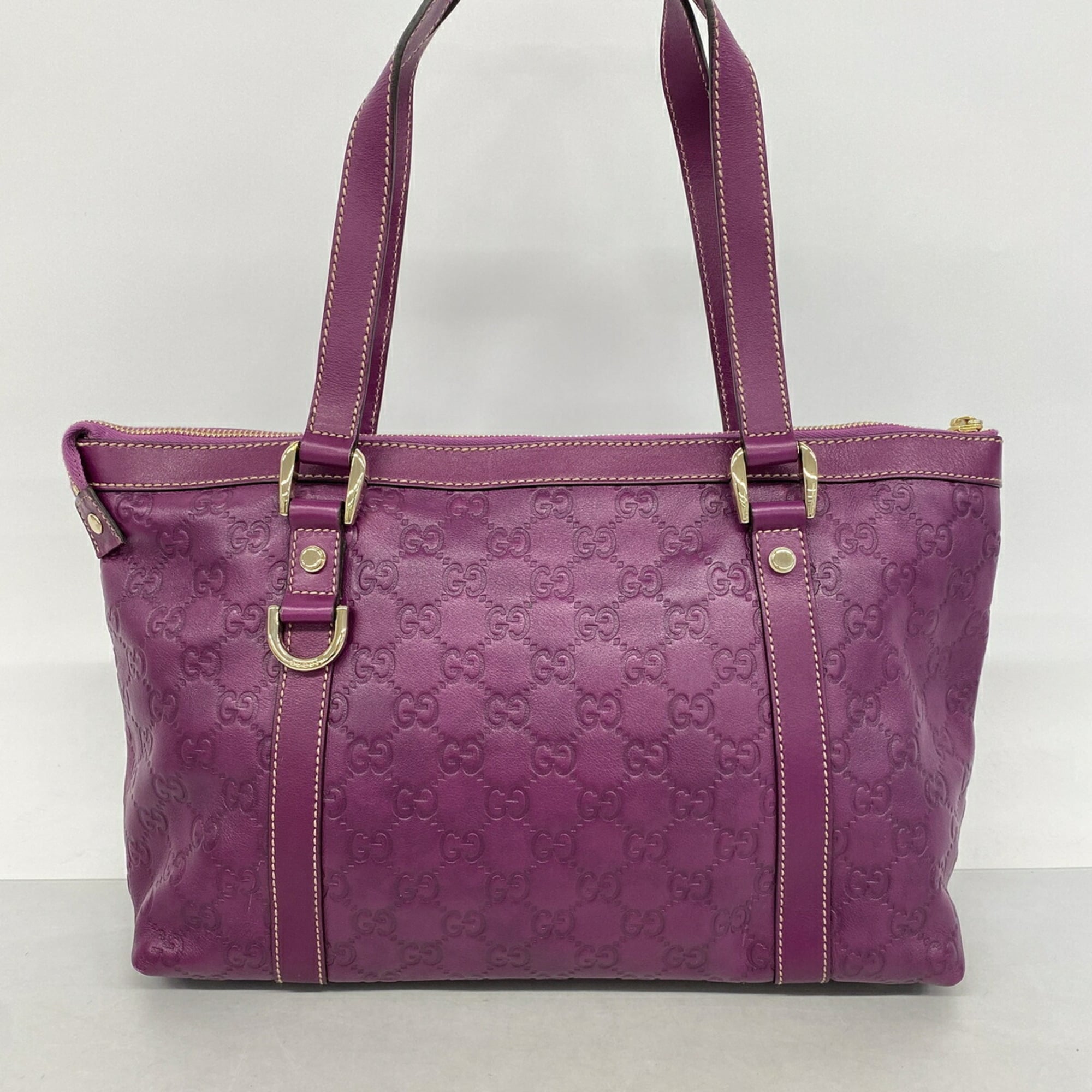 Gucci Purple Leather Tote Bag (Pre-Owned)