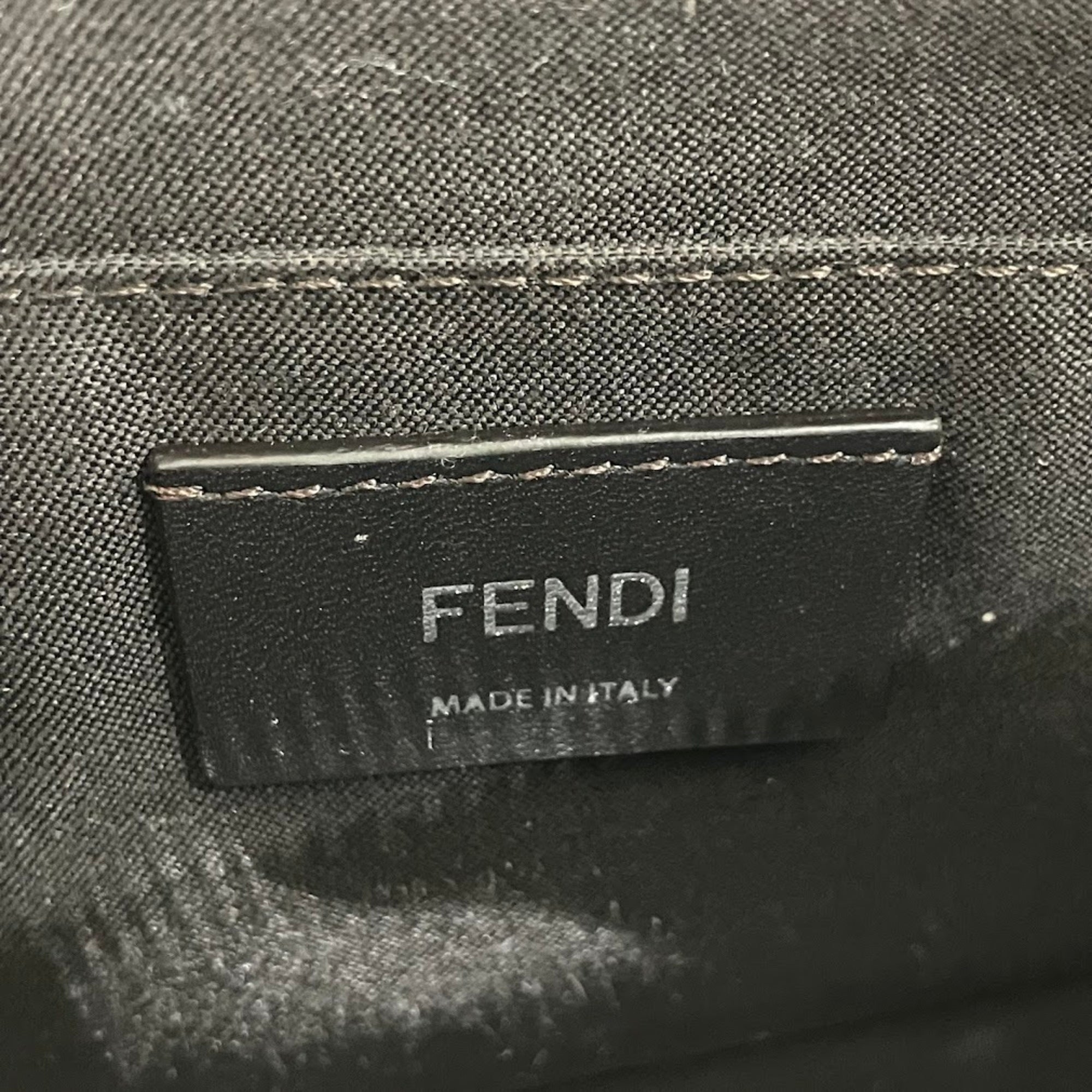 Fendi Black Green Leather Clutch Bag Handbag Pouch (Pre-Owned)