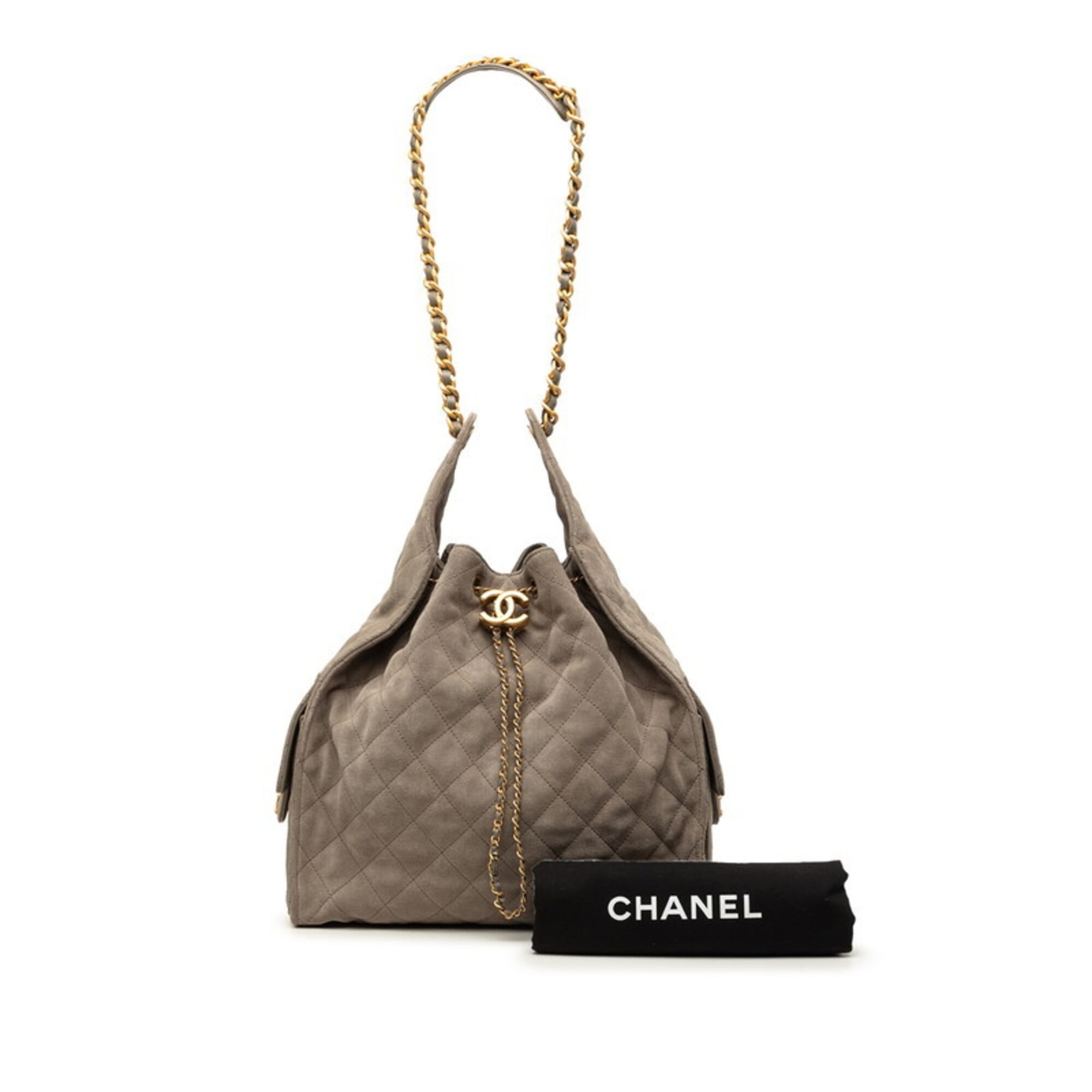 Chanel Beige Suede Shoulder Bag (Pre-Owned)