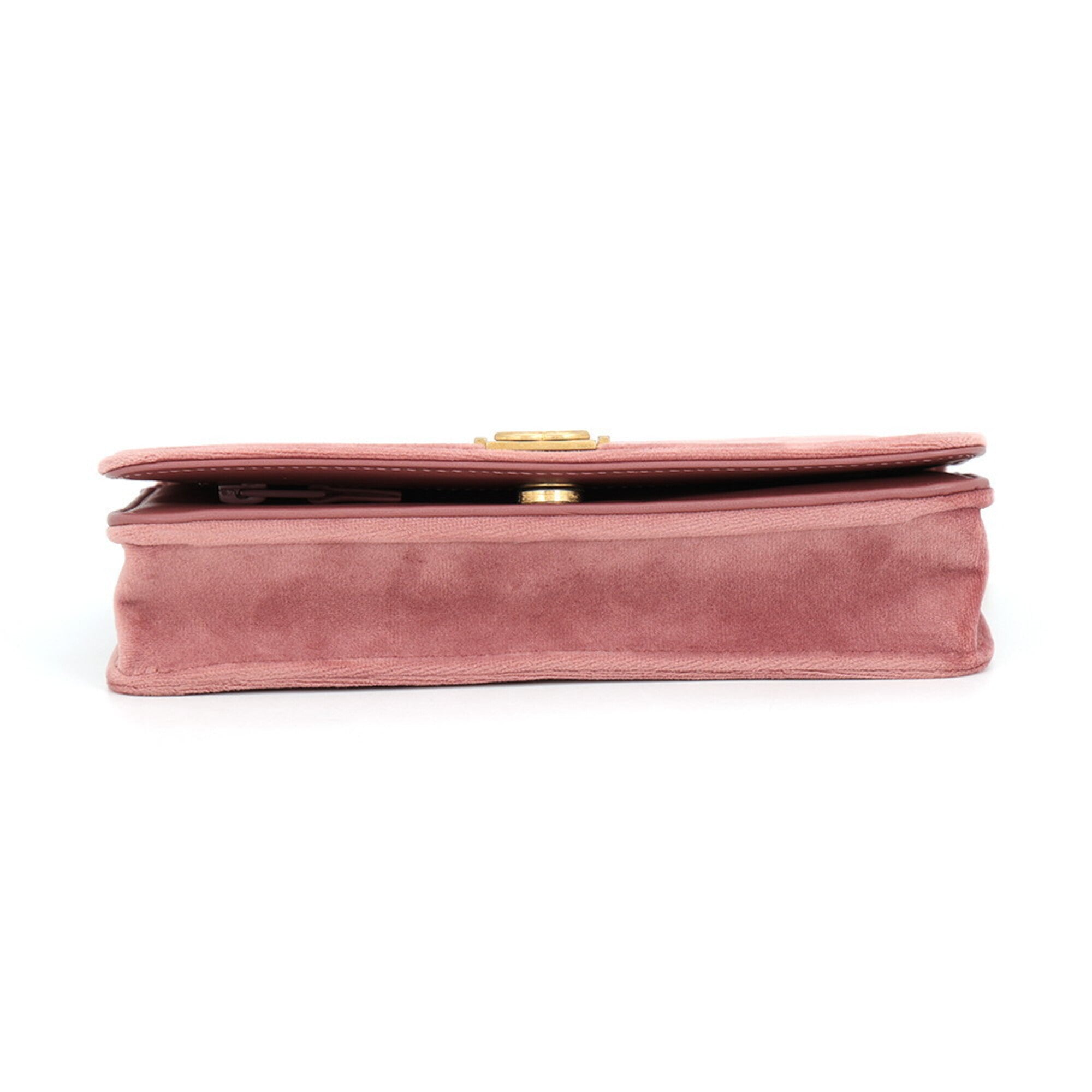 Chanel Boy Chanel Pink Velvet Chain/Shoulder Wallet (Pre-Owned)