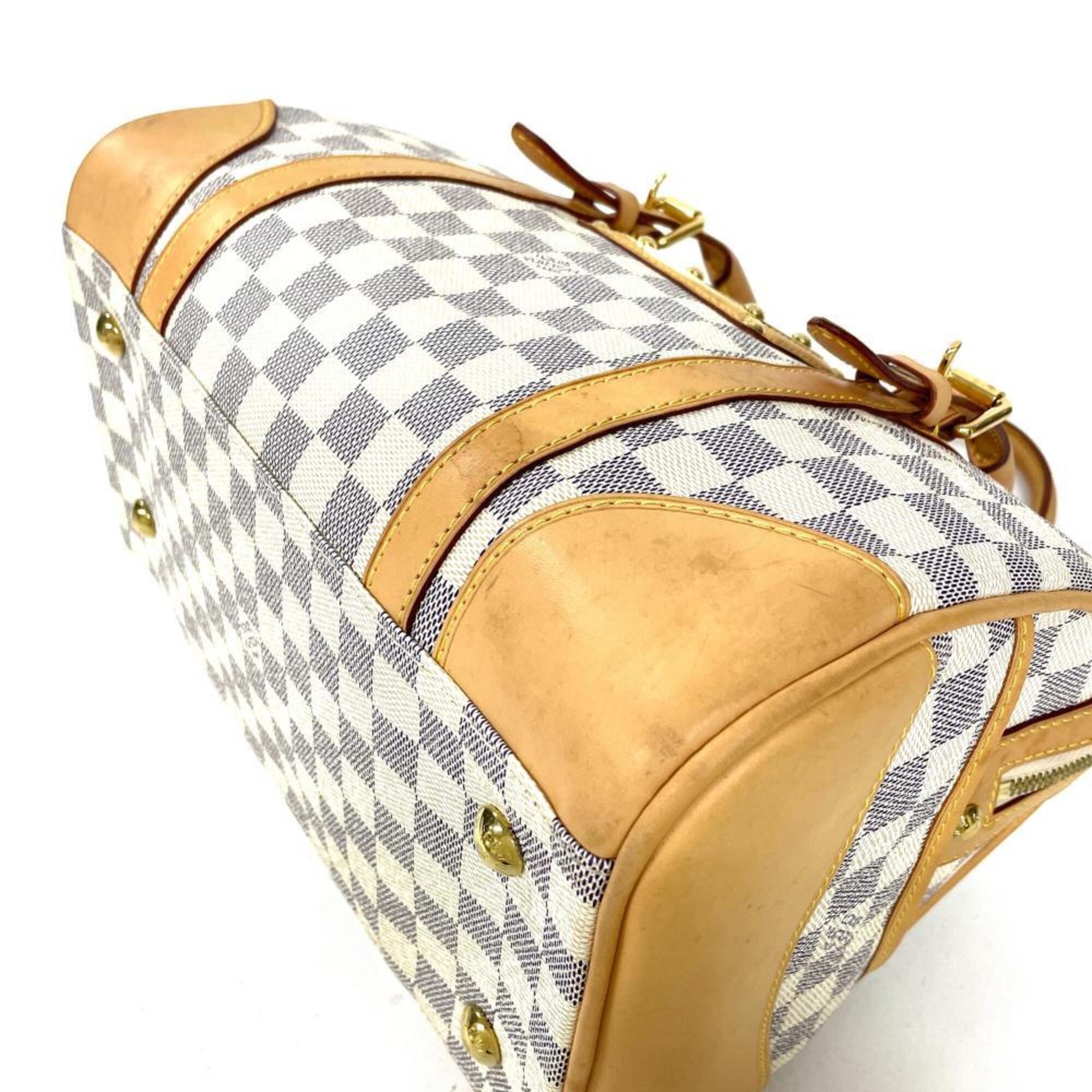 Louis Vuitton White Damier Azur Leather Handbag (Pre-Owned)