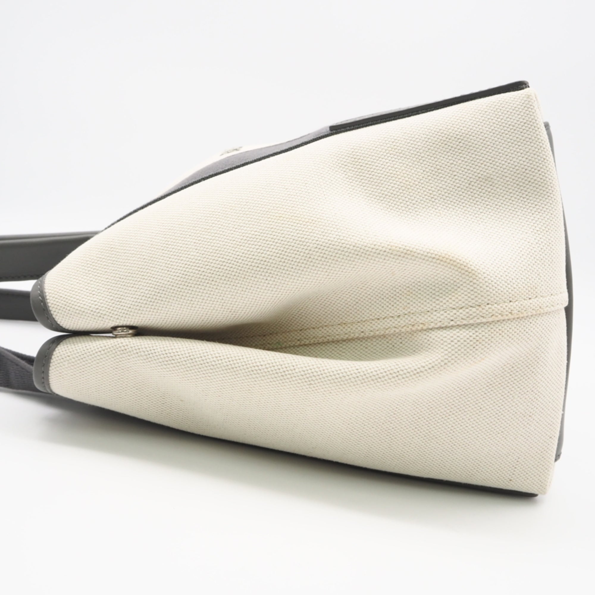 Balenciaga Gray Canvas Leather Pouch Tote Bag (Pre-Owned)