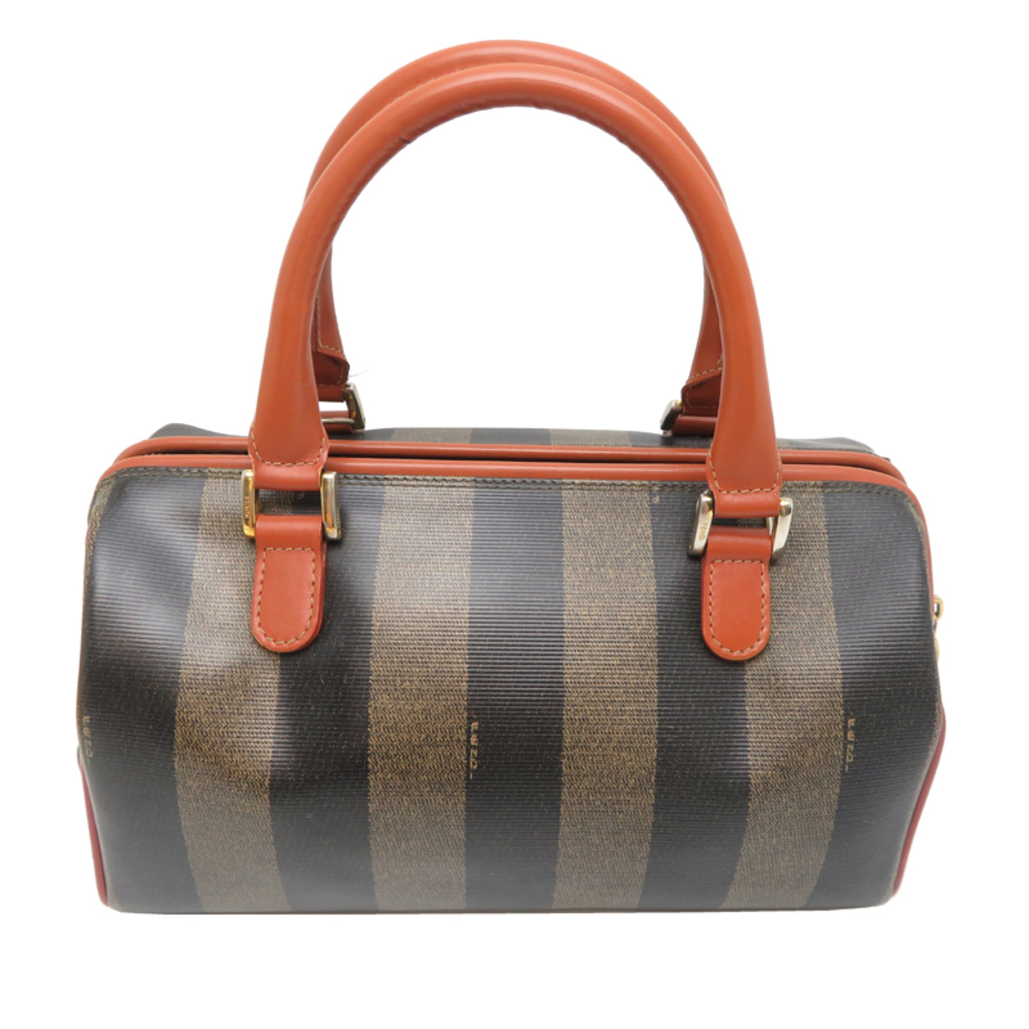 Fendi Brown Pvc Leather Boston Bag (Pre-Owned)