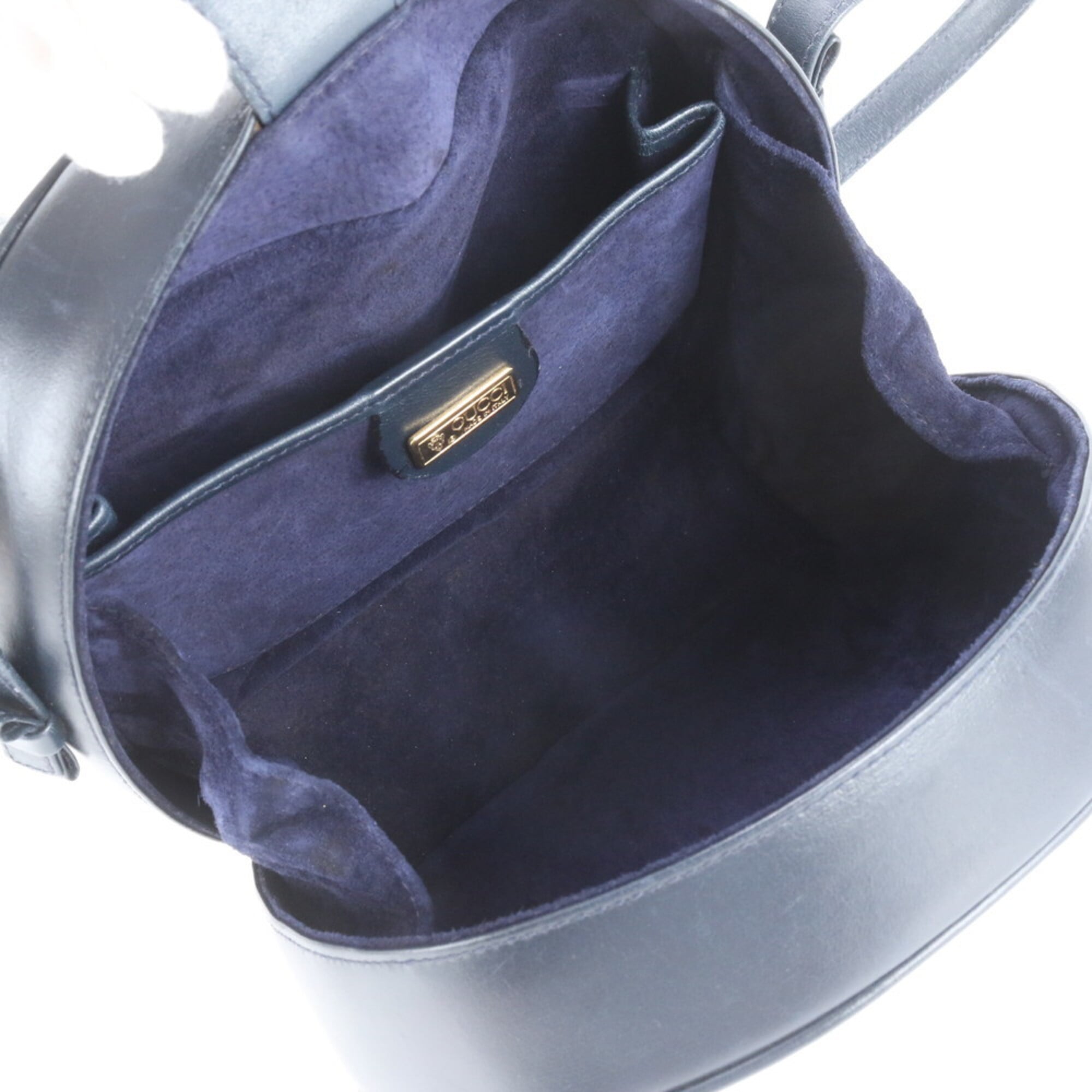 Gucci Navy Leather Handbag Shoulder Bag (Pre-Owned)