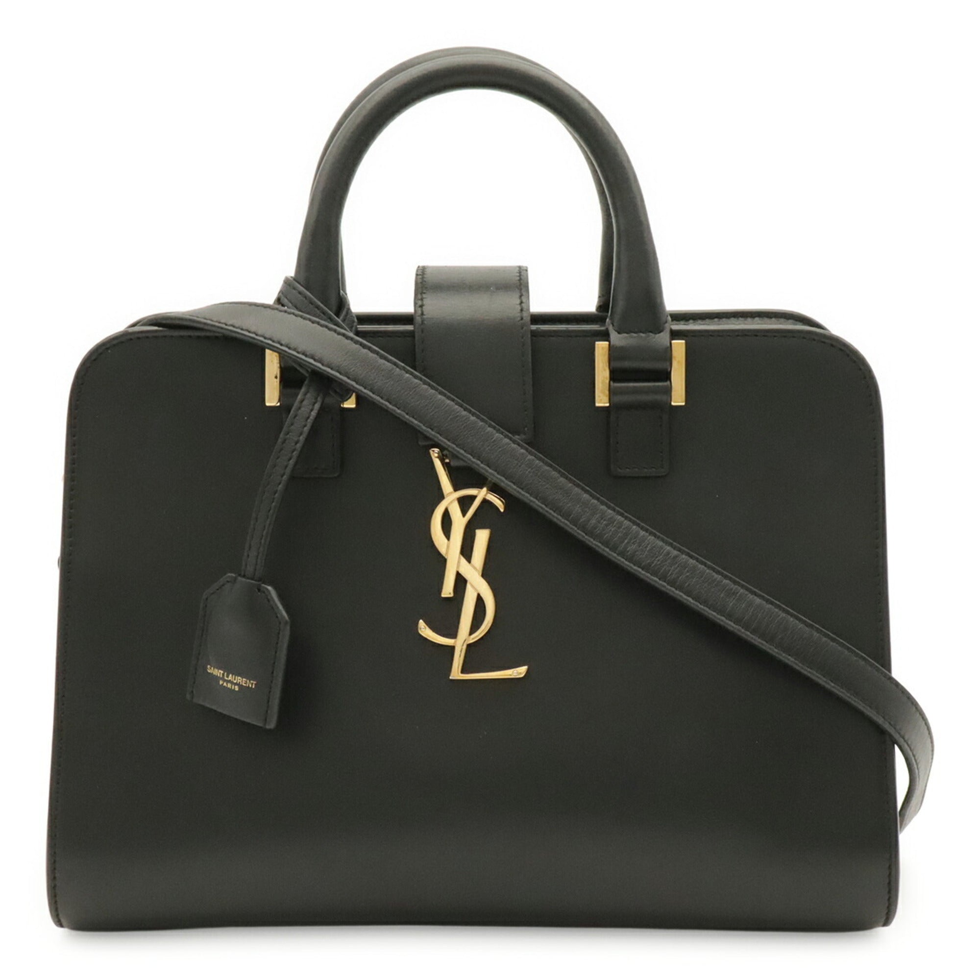 Yves Saint Laurent Black Leather Handbag Shoulder Bag (Pre-Owned)